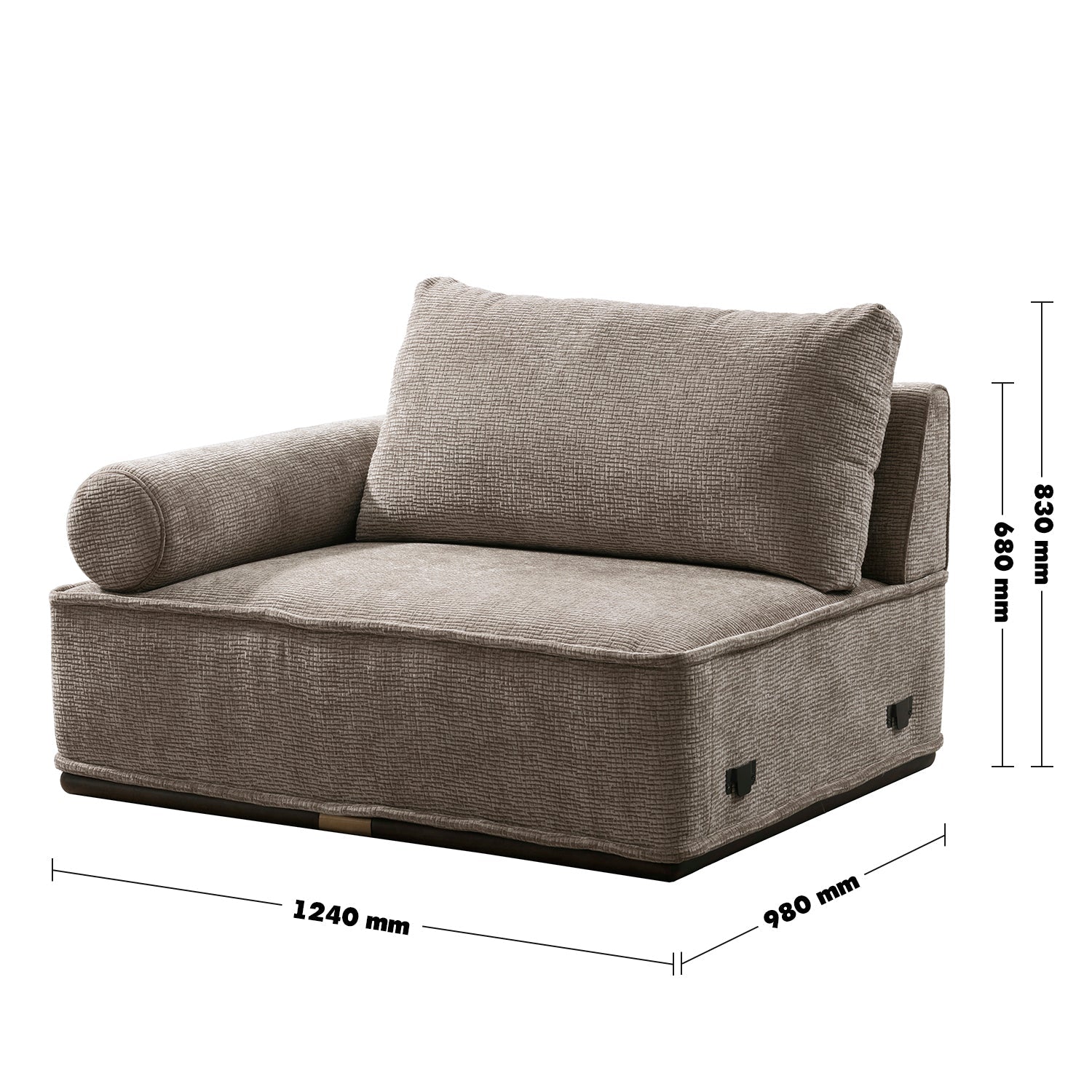 Modern Corduroy Velvet Fabric Modular Corner 1 Seater Sofa CORDY