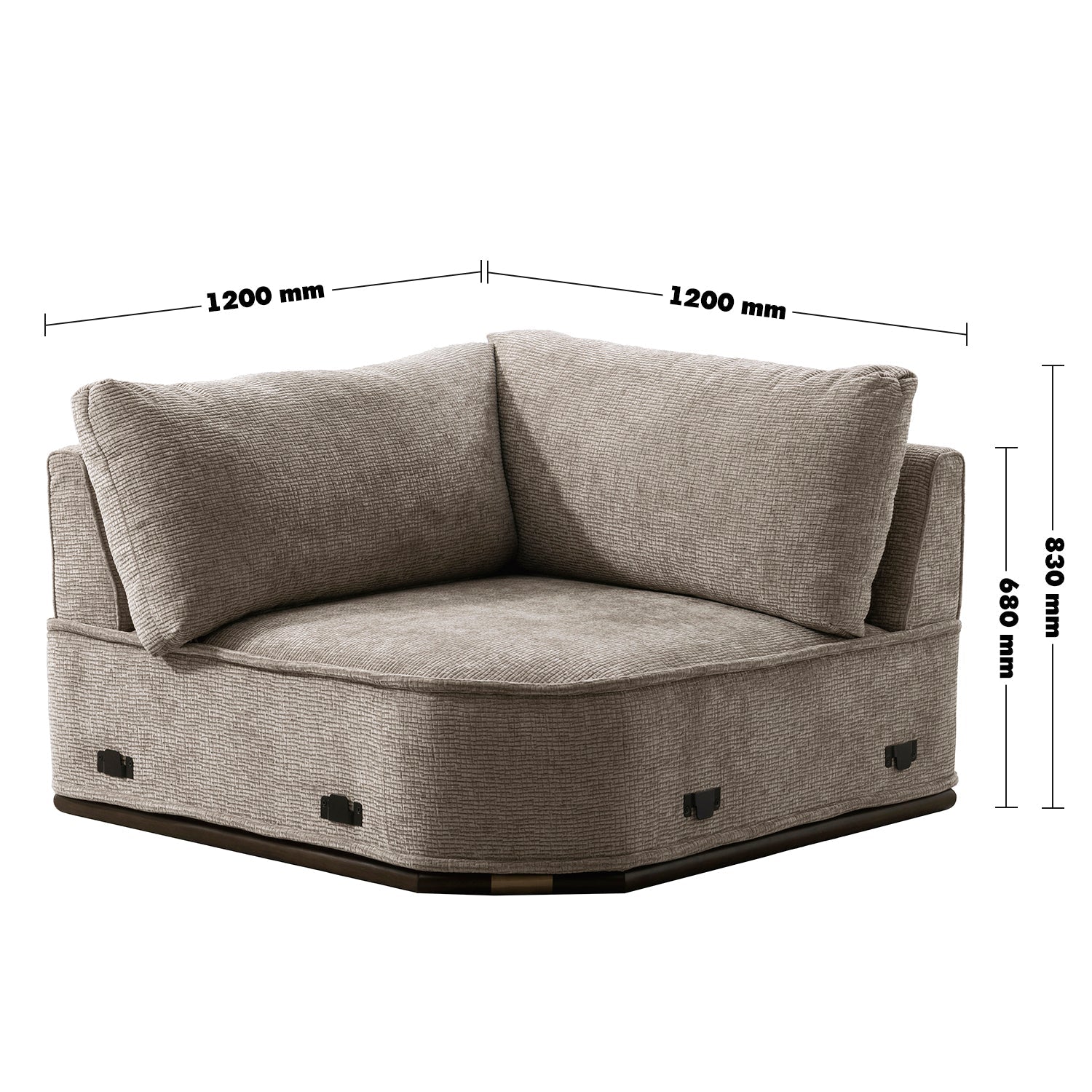 Modern Corduroy Velvet Fabric Modular Joint Connection 1 Seater Sofa CORDY