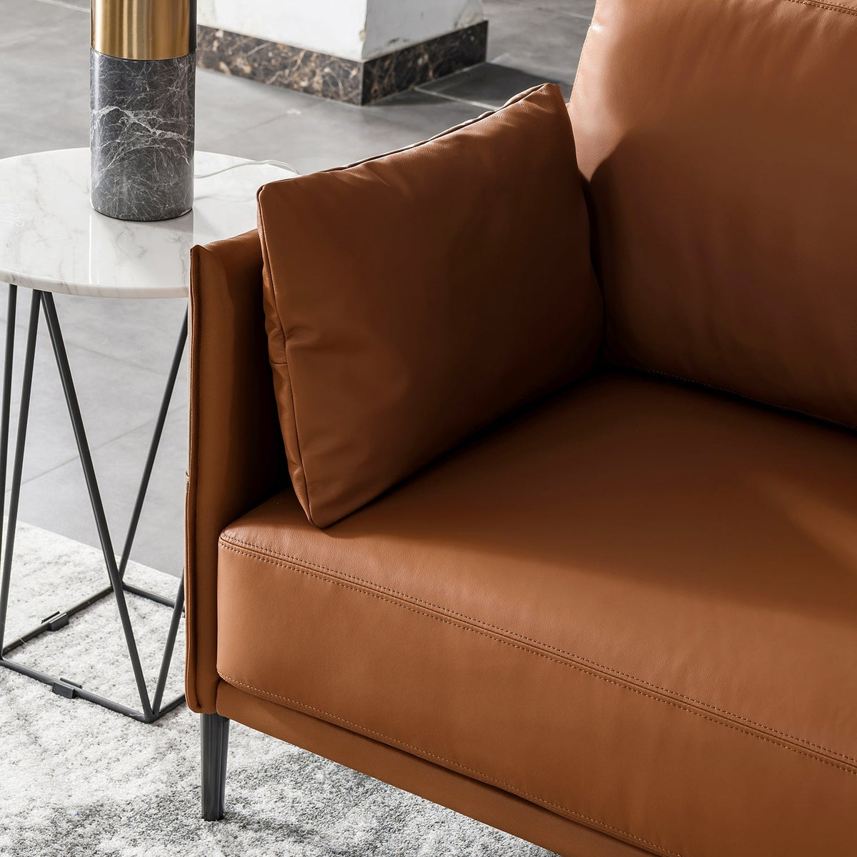 Modern Genuine Leather 1 Seater Sofa DANTE