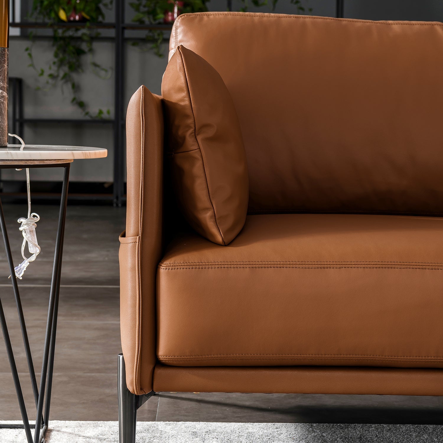 Modern Genuine Leather 1 Seater Sofa DANTE