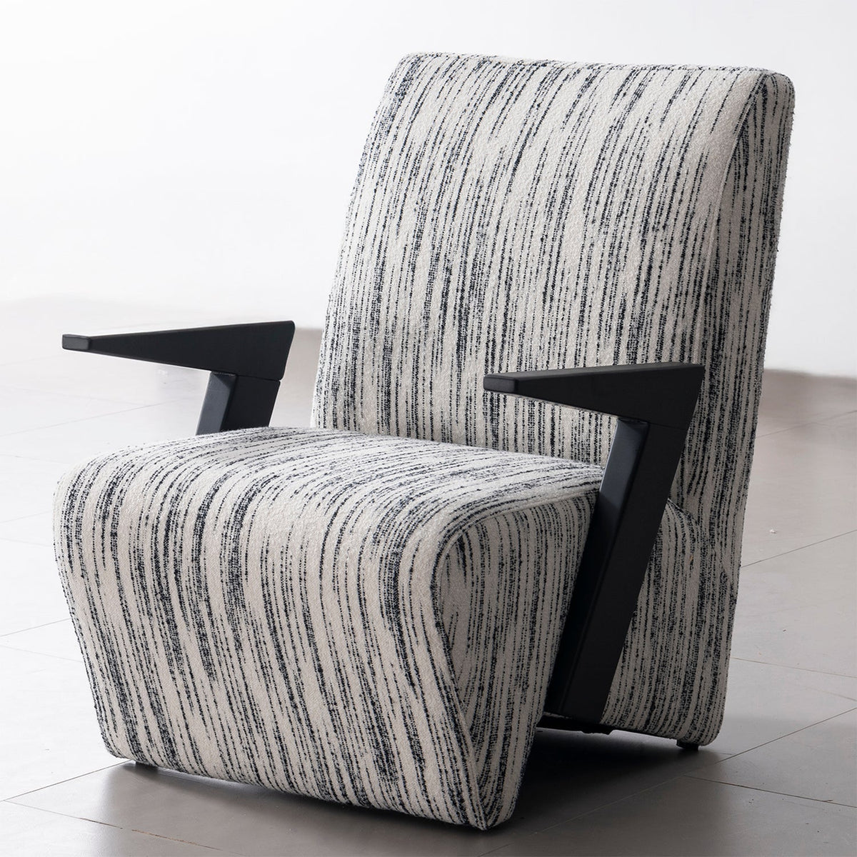 Modern Mixed Weave Fabric 1 Seater Sofa Chair SLANT