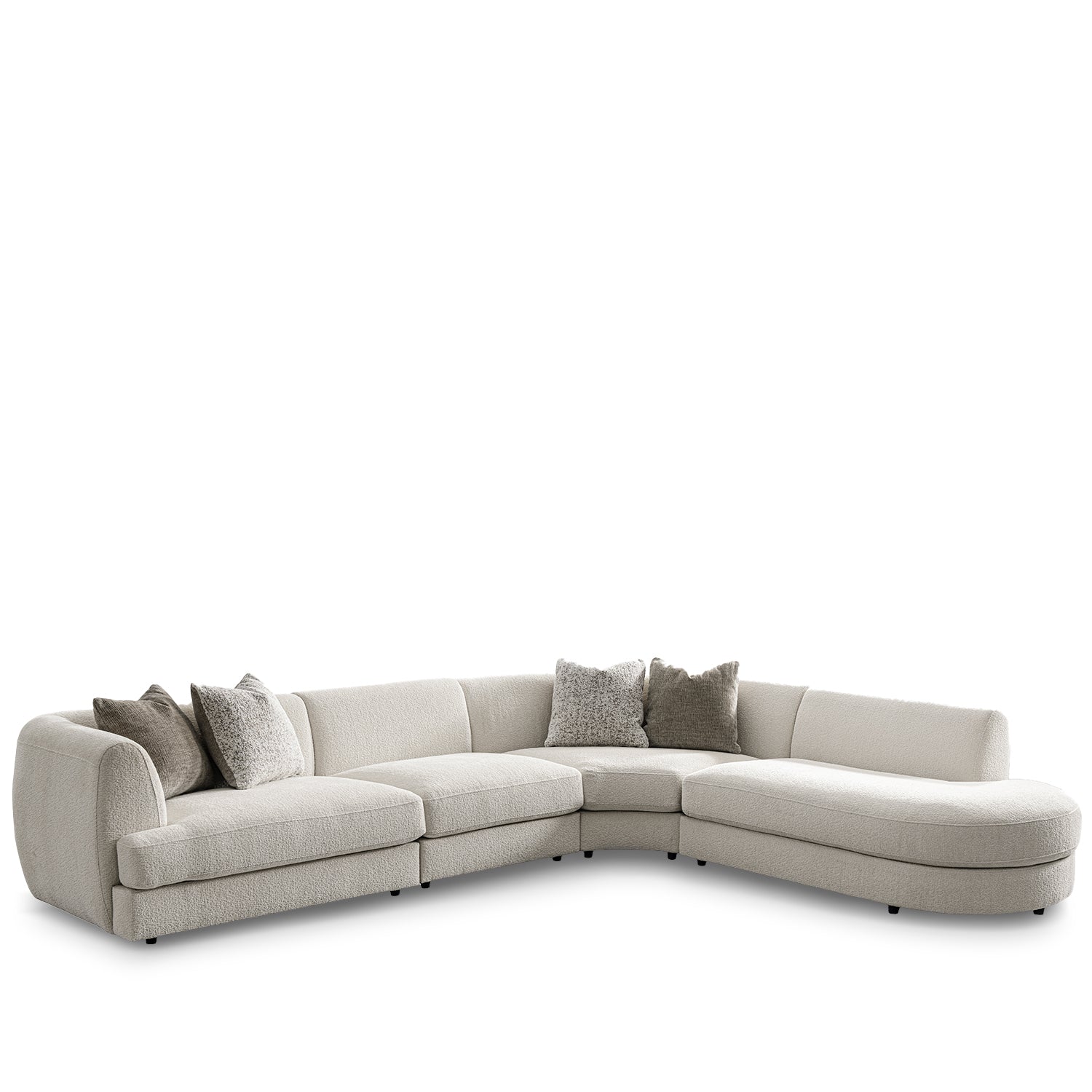 Minimalist Velvet Fabric Modular L Shape Sectional Sofa FABLE 3+L