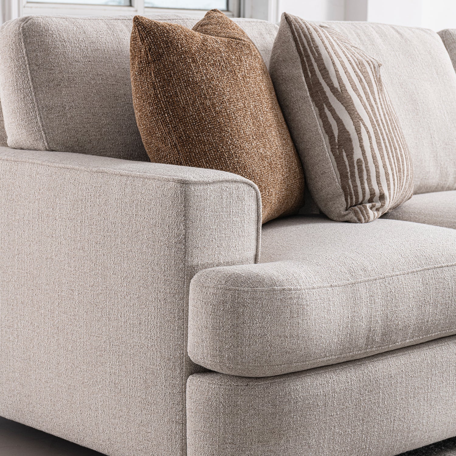 Modern Mixed Weave Fabric Corner 2 Seater Sofa LUCENT