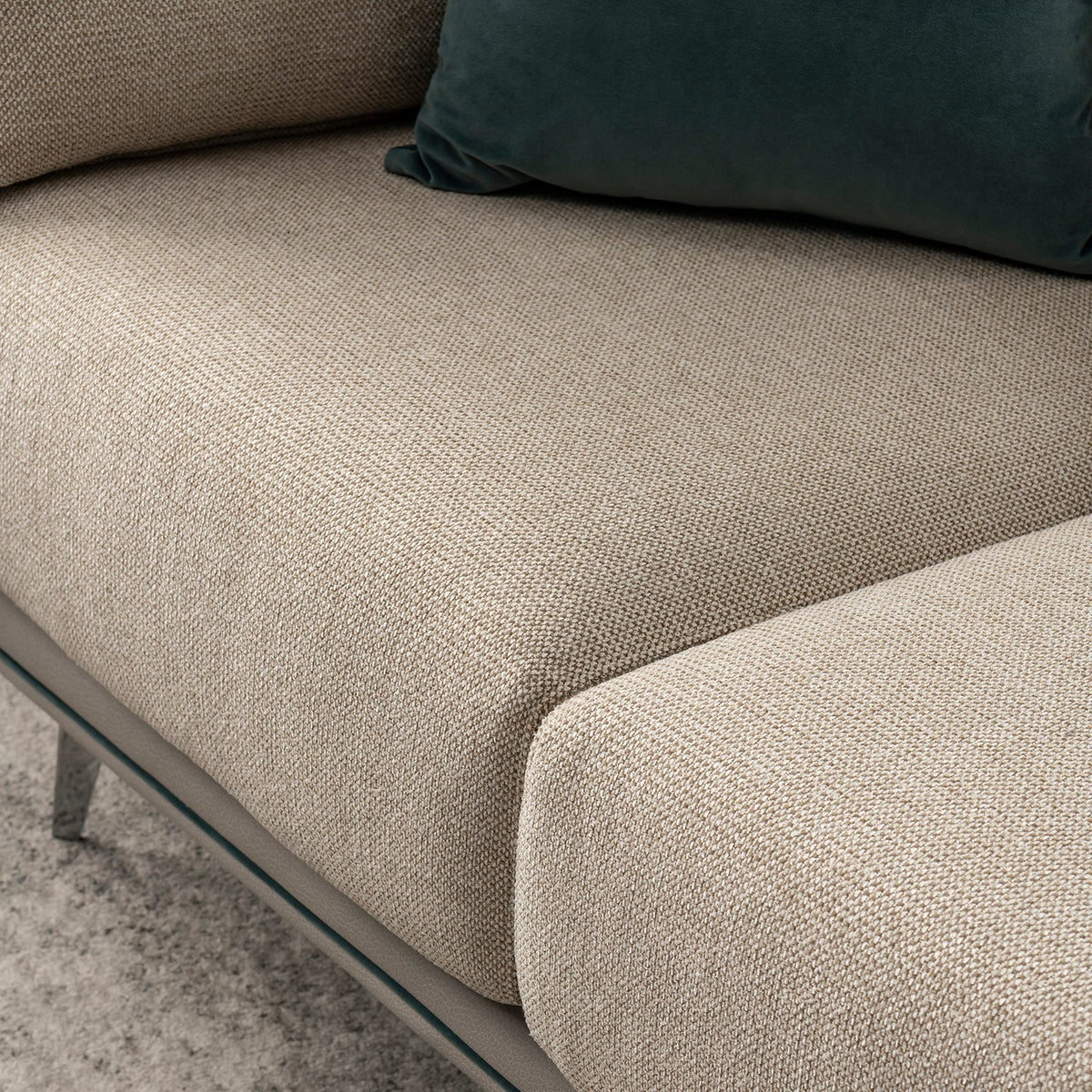 Modern Mixed Weave Fabric Microfiber Leather 2 Seater Sofa VANTA