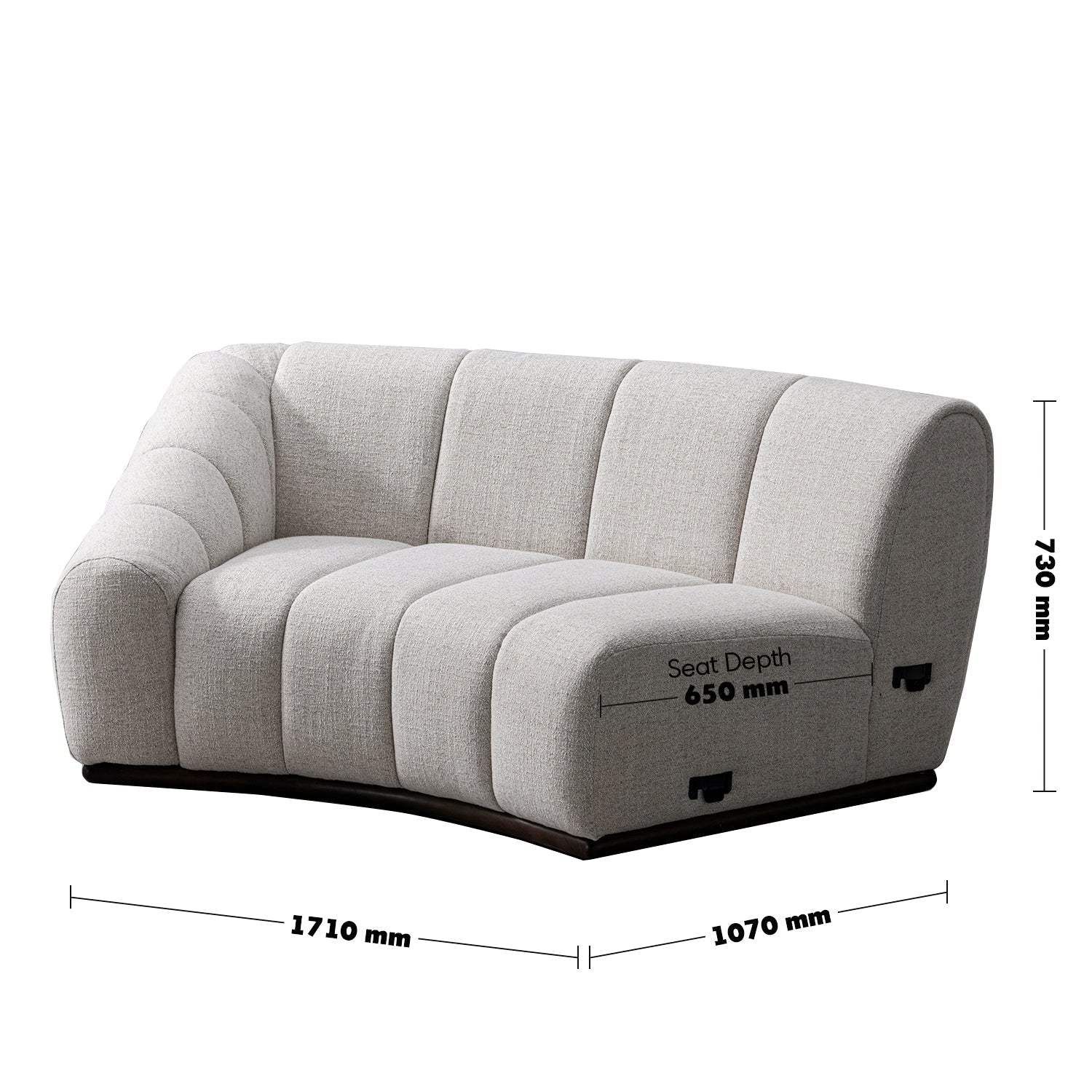 Modern Mixed Weave Fabric Modular Corner 1 Seater Sofa BENTO