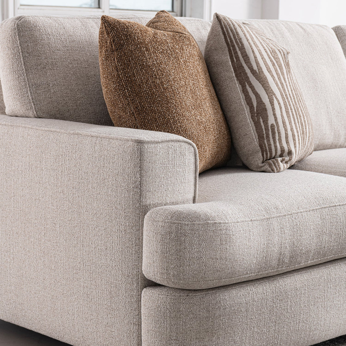 Modern Mixed Weave Fabric Modular L Shape Sectional Sofa 3+L LUCENT