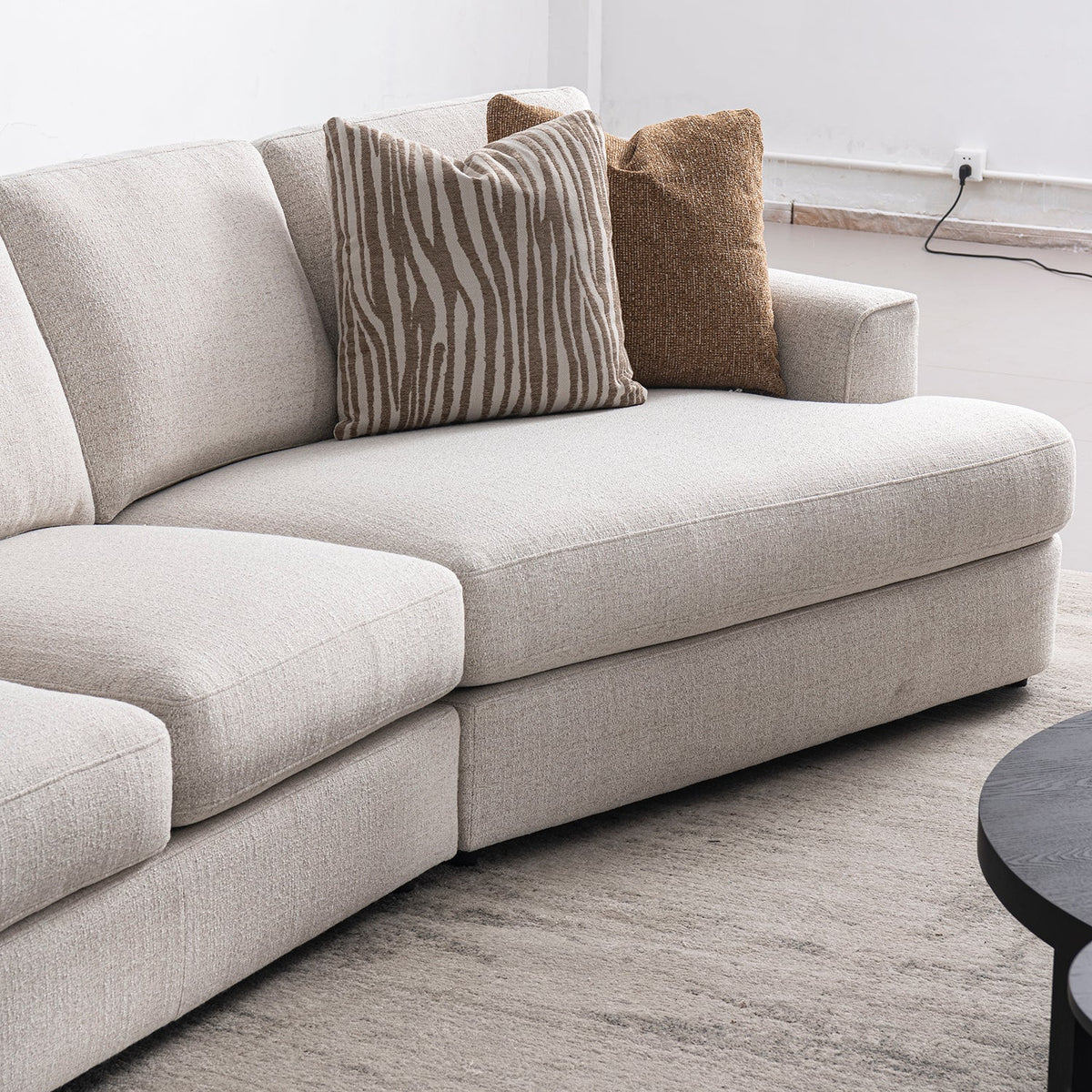 Modern Mixed Weave Fabric Modular L Shape Sectional Sofa 3+L LUCENT