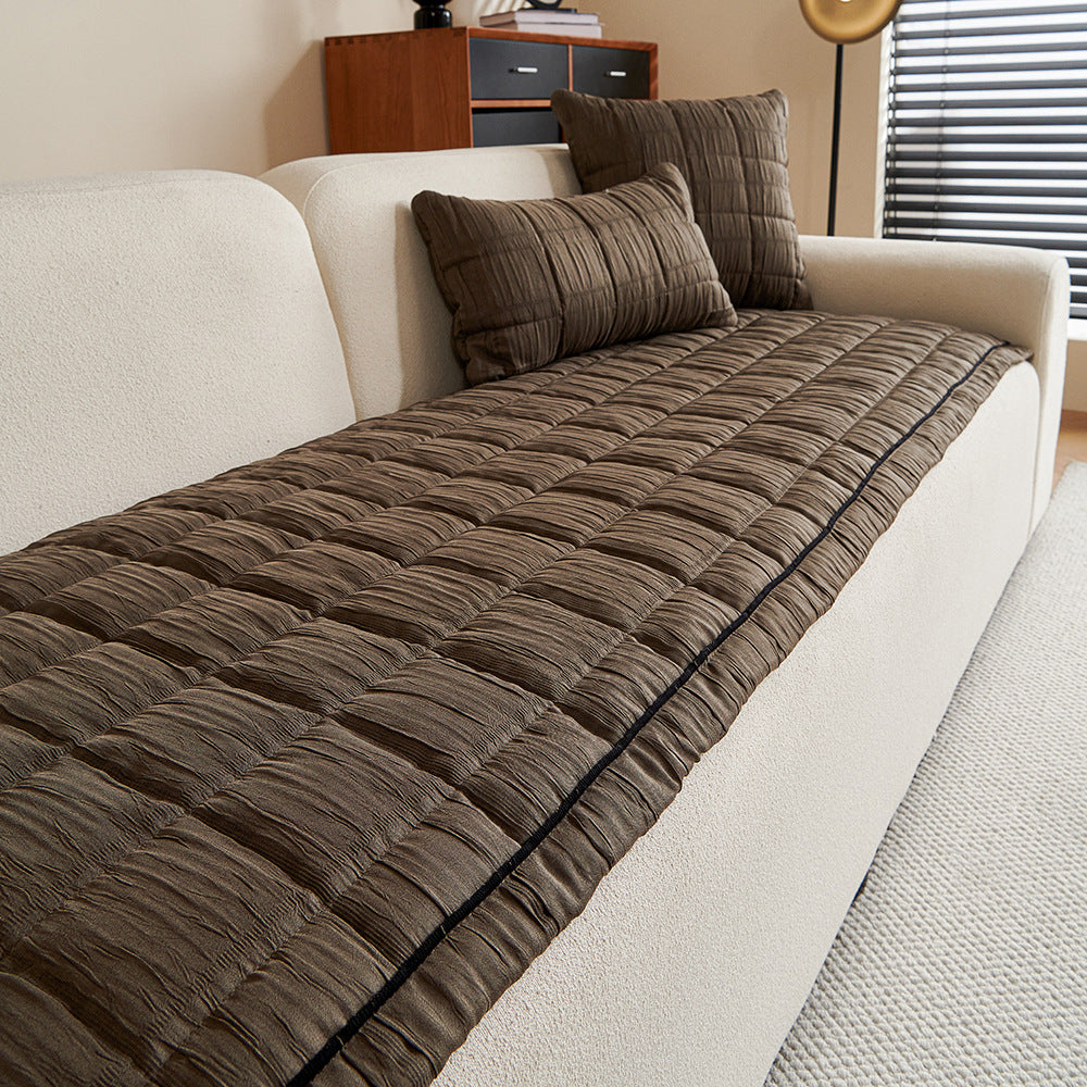 Modern Crinkle Texture Non-Slip Sofa Mat Couch Cover
