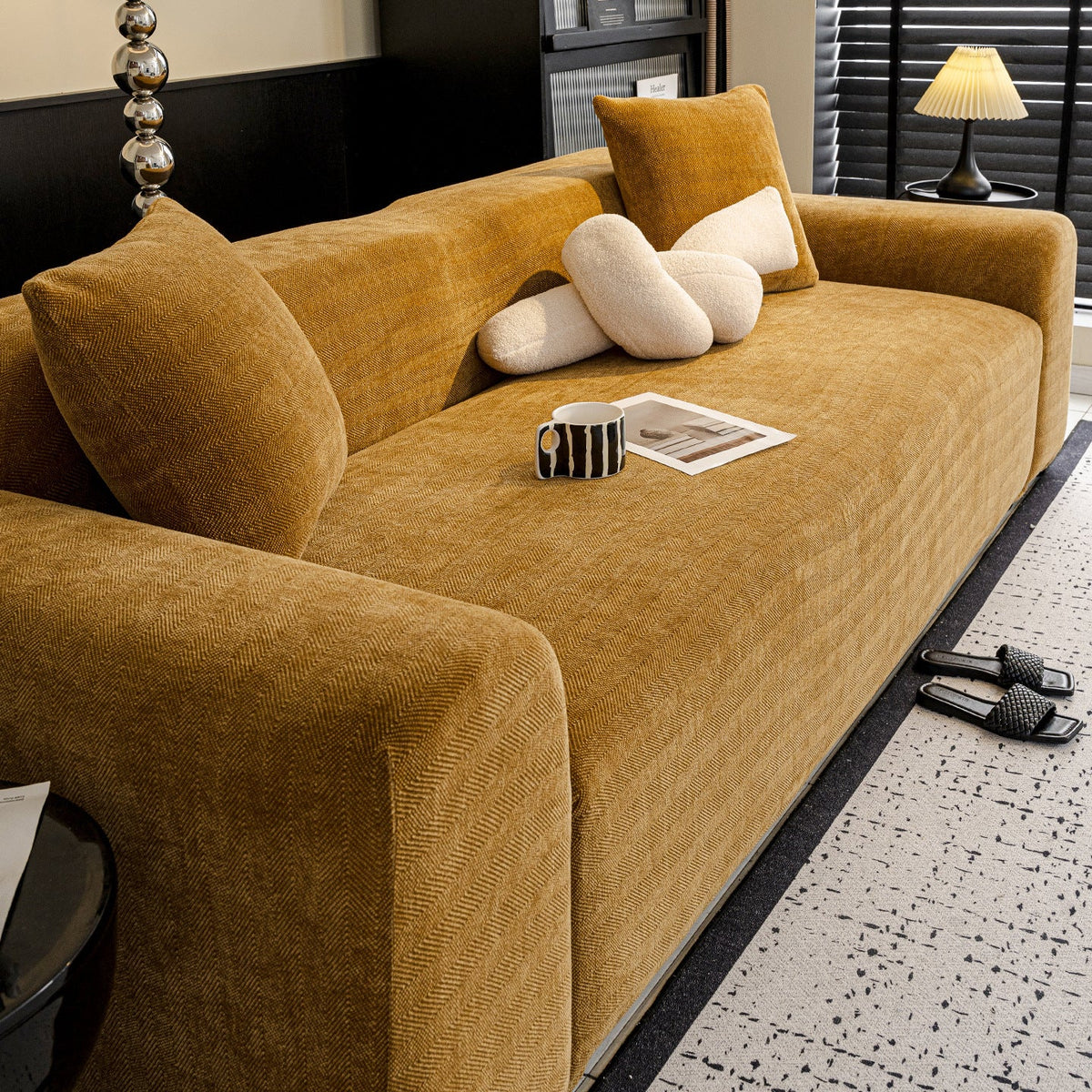 Herringbone Chenille High-Stretch Sofa Couch Slipcover