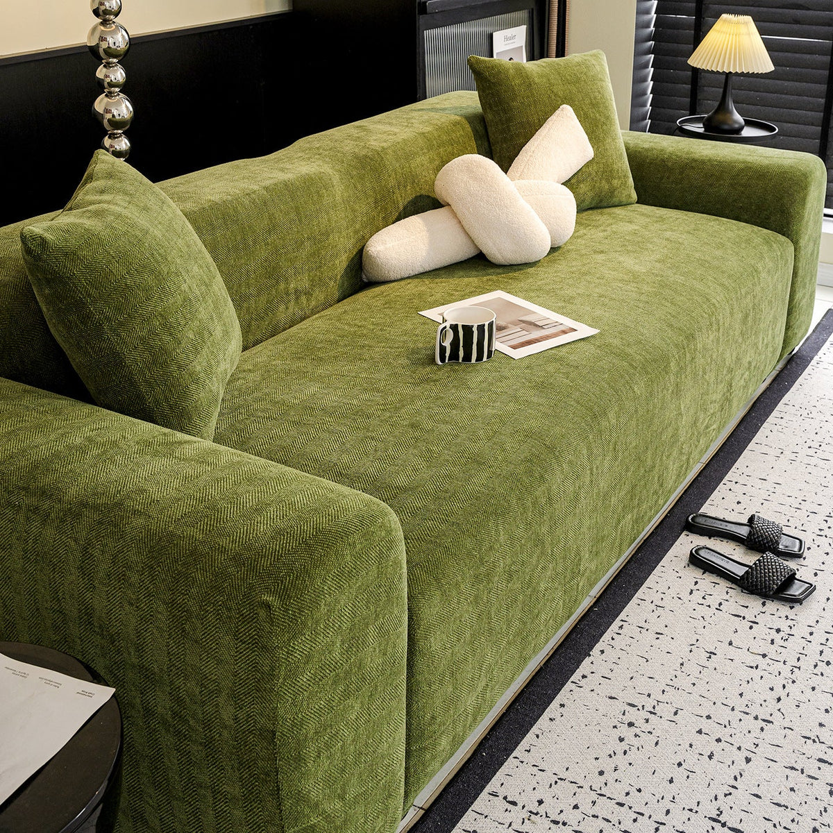 Herringbone Chenille High-Stretch Sofa Couch Slipcover