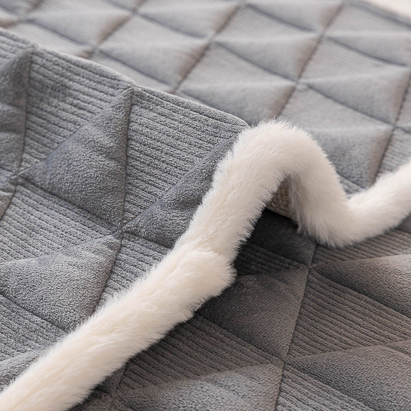 Crystal Velvet Quilted Non-Slip Sofa Mat Couch Protector