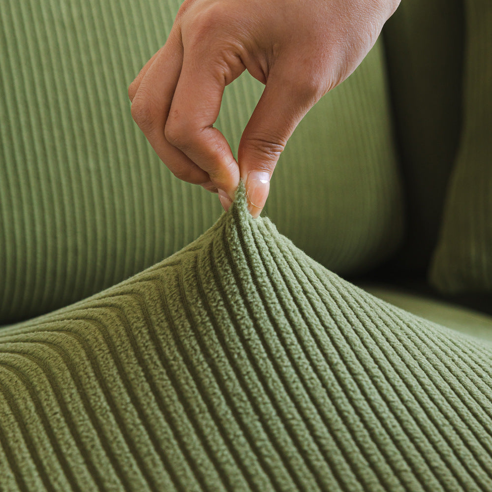 Fine-Ribbed Corduroy Stretch Sofa Cushion Cover Couch Slipcover