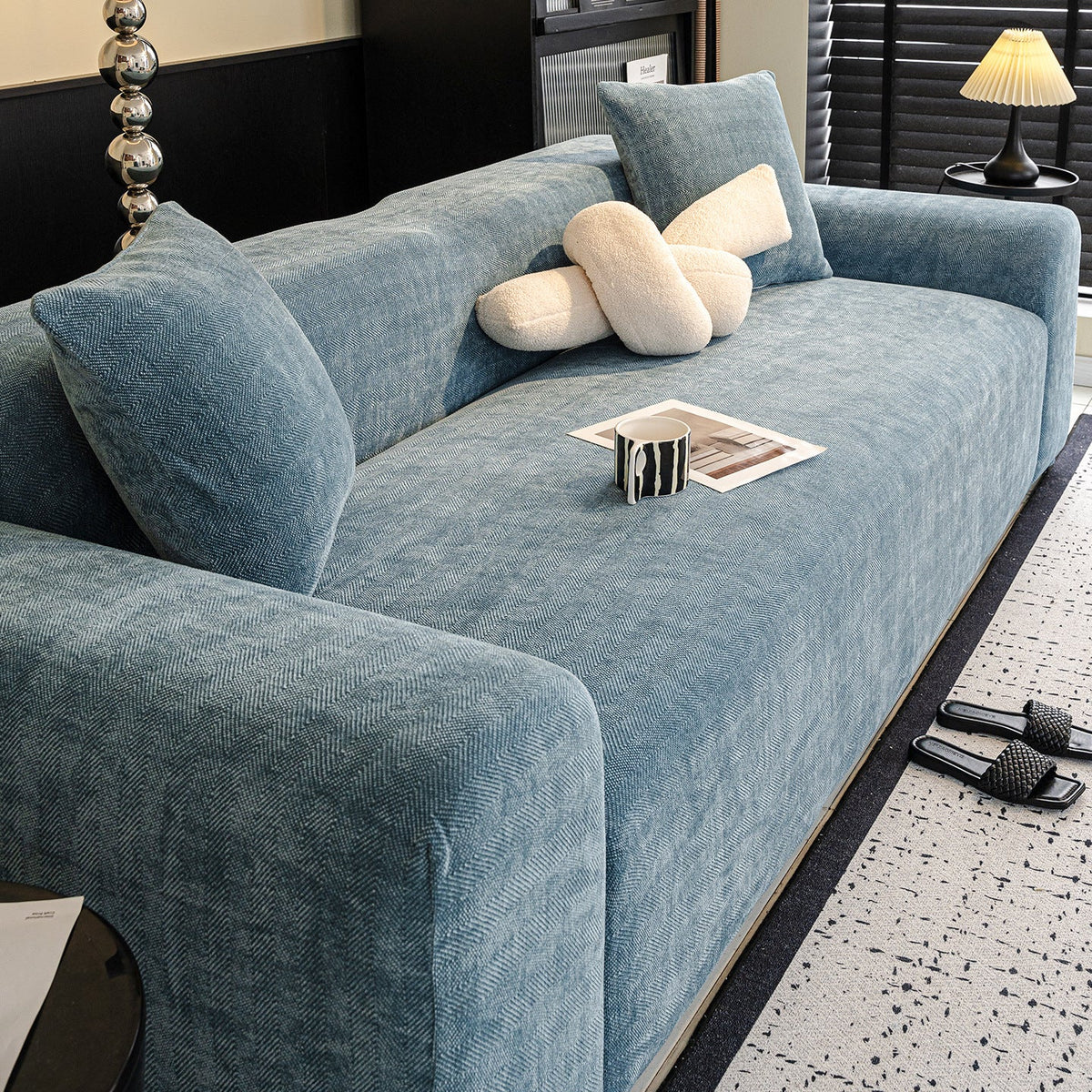 Herringbone Chenille High-Stretch Sofa Couch Slipcover