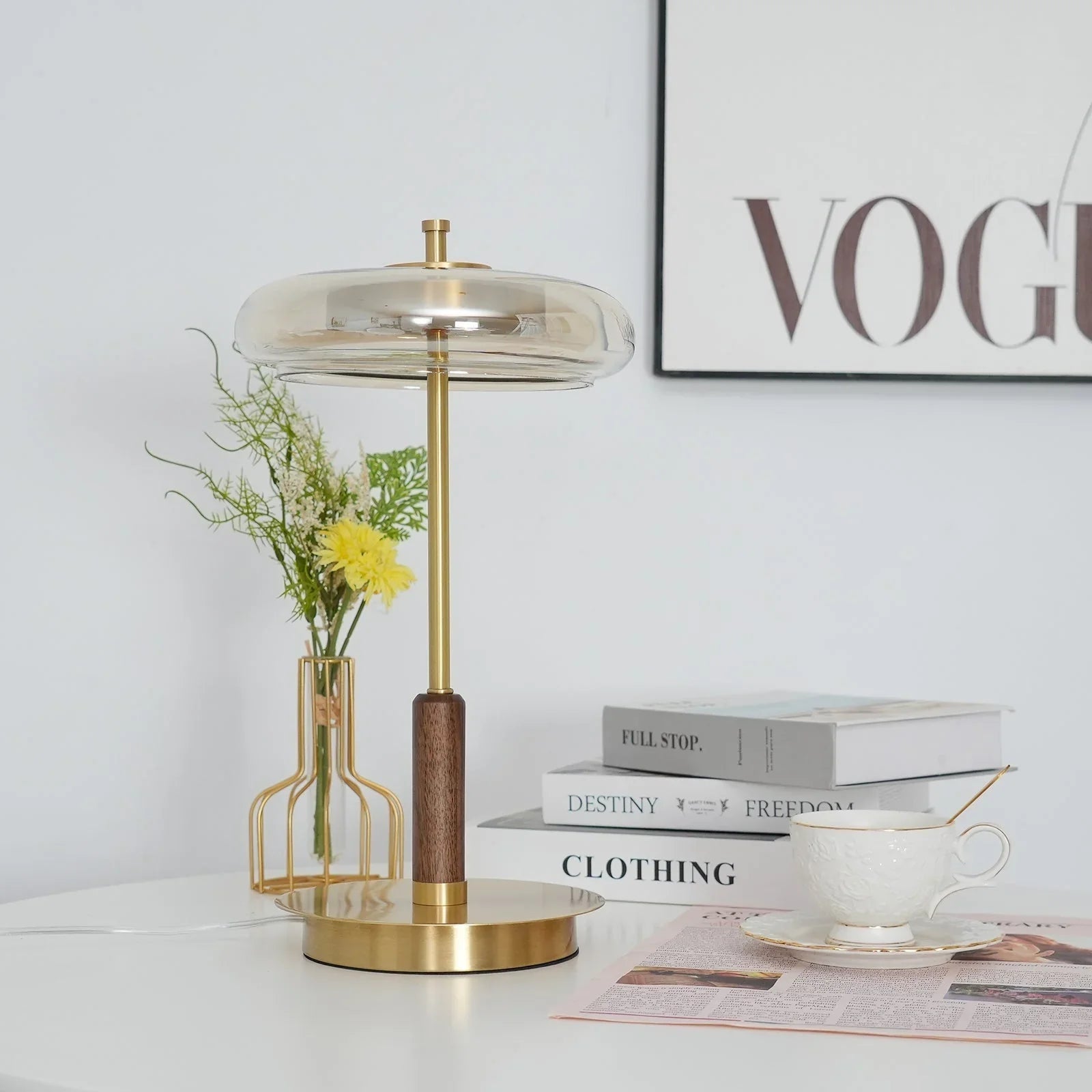 Clarté Nocturne Glass Table Lamp