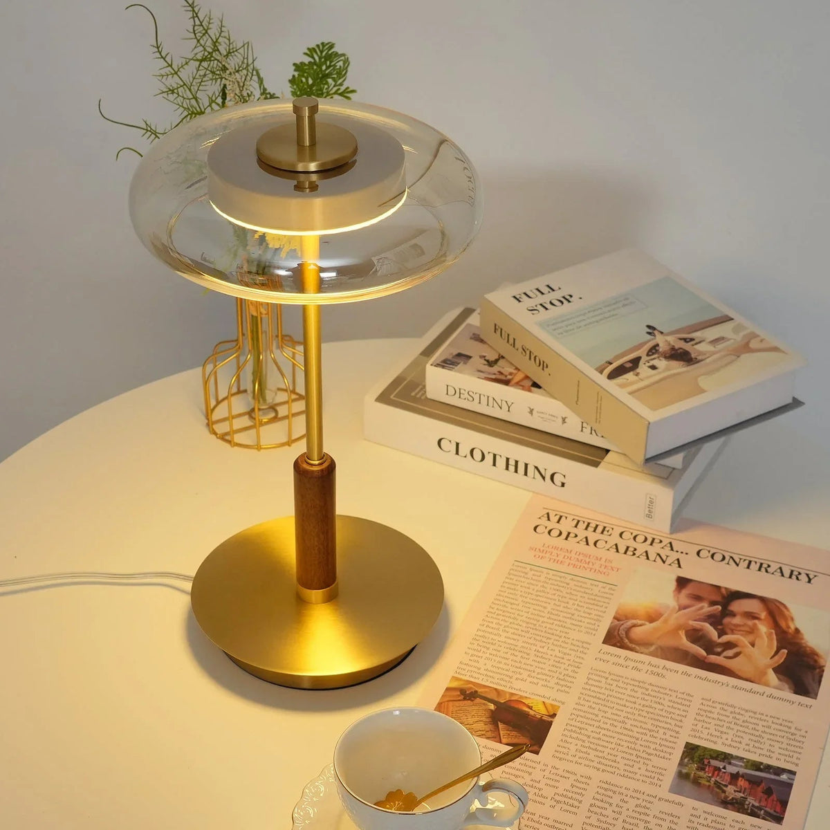 Clarté Nocturne Glass Table Lamp