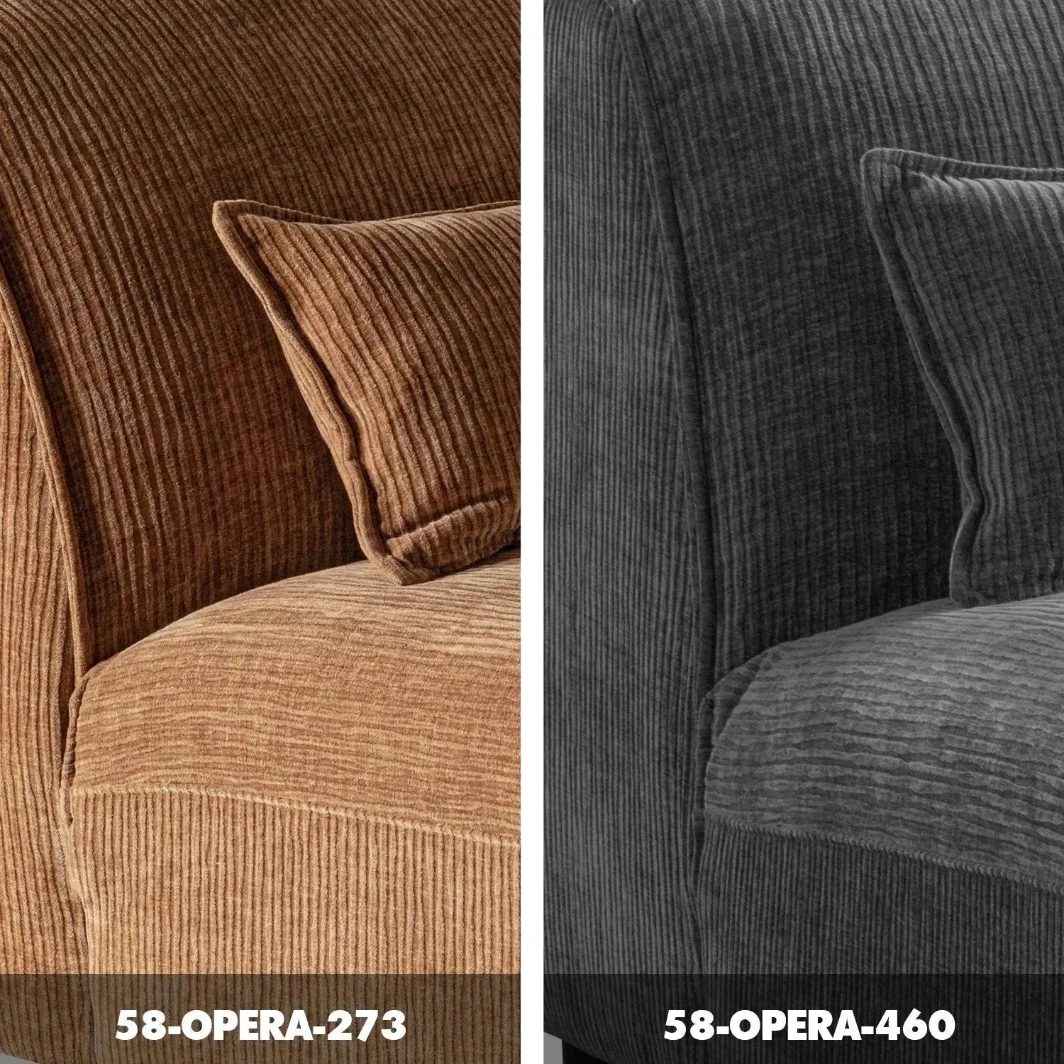 Modern Corduroy Velvet Fabric Modular Armless 1 Seater Sofa OPERA