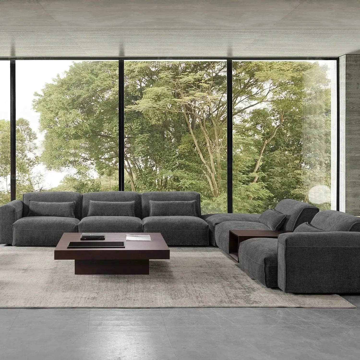 Modern Corduroy Velvet Fabric Modular Armless 1 Seater Sofa OPERA