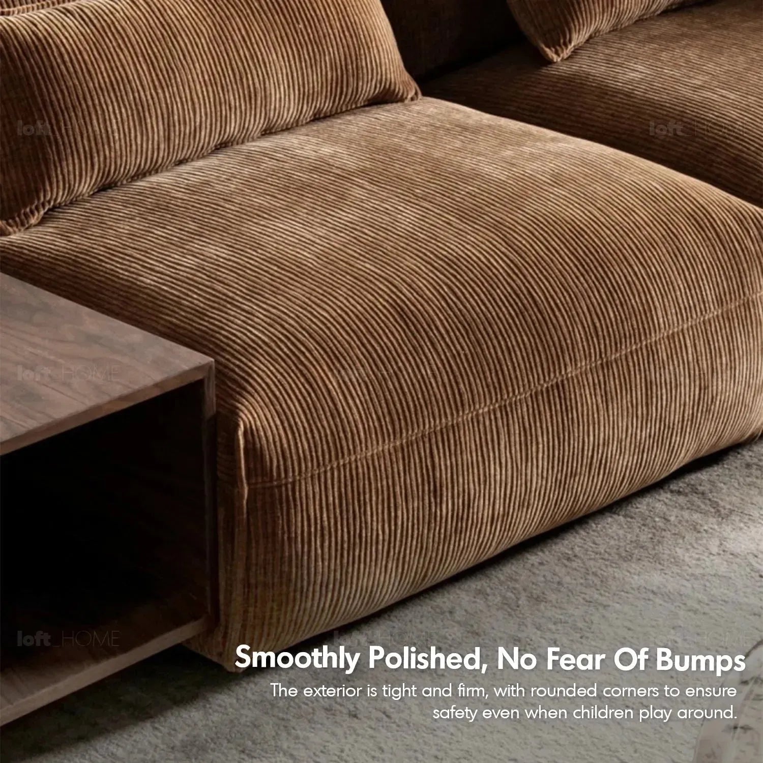Modern Corduroy Velvet Fabric Modular Armless 1 Seater Sofa OPERA