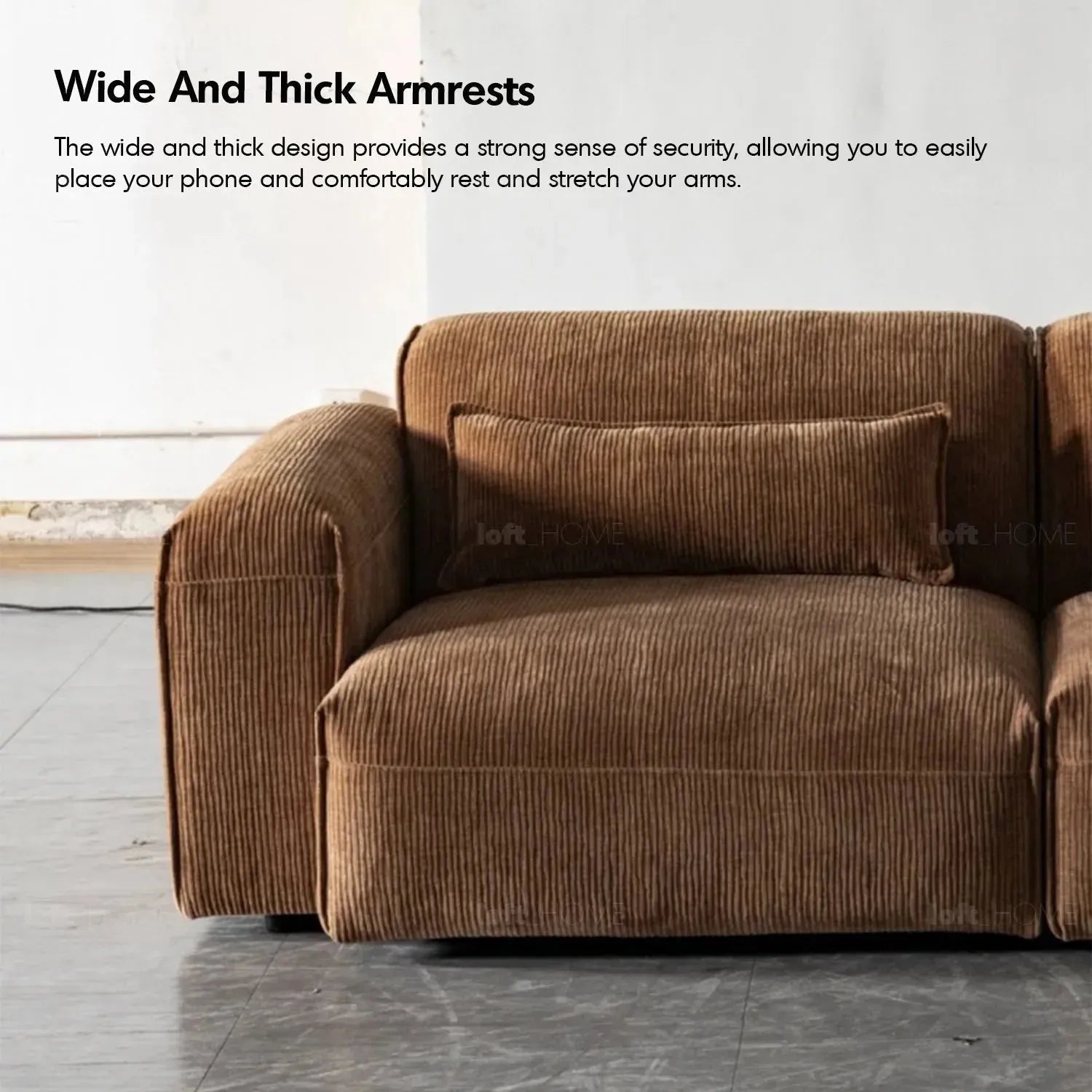 Modern Corduroy Velvet Fabric Modular Armless 1 Seater Sofa OPERA