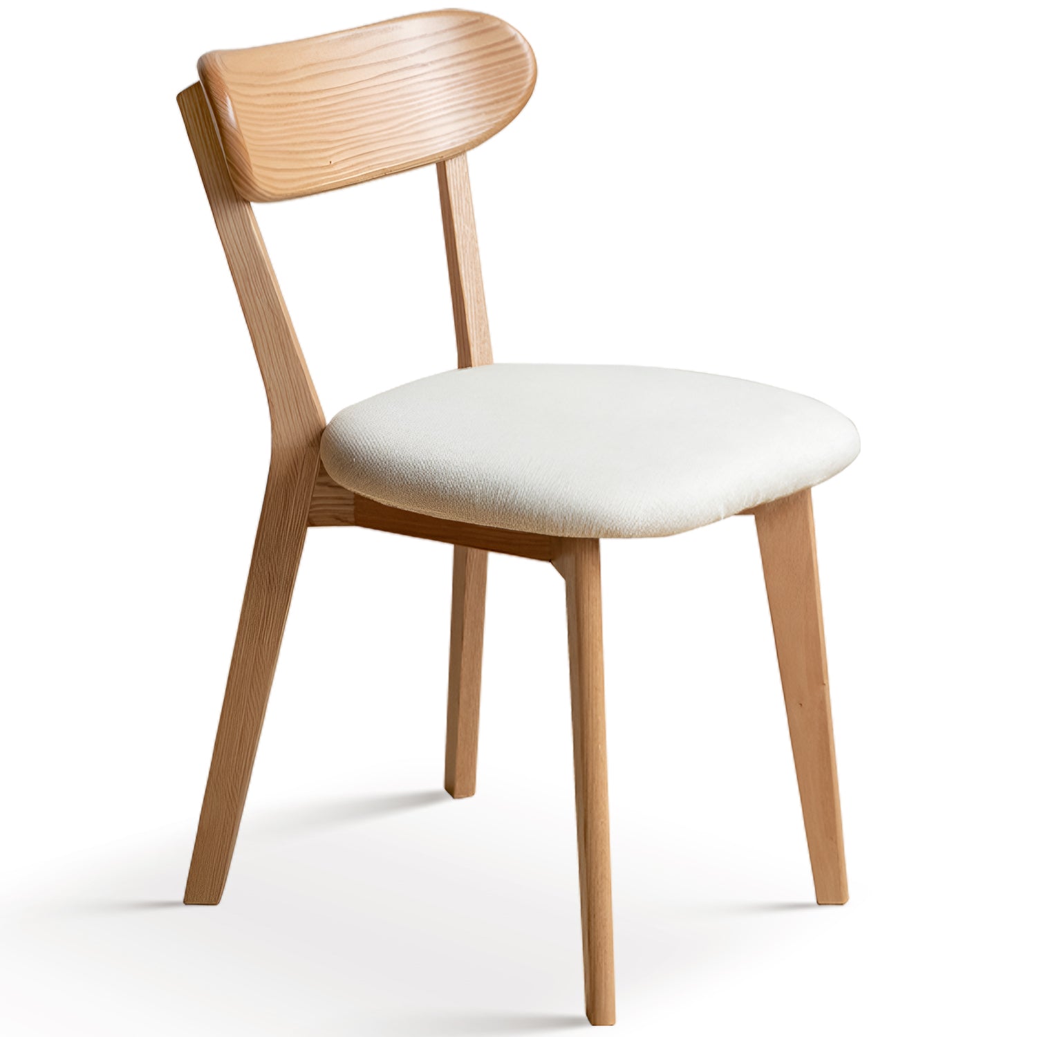 Scandinavian Oak Wood Mixed Weave Fabric Cover Removable Dining Chair BREEZE