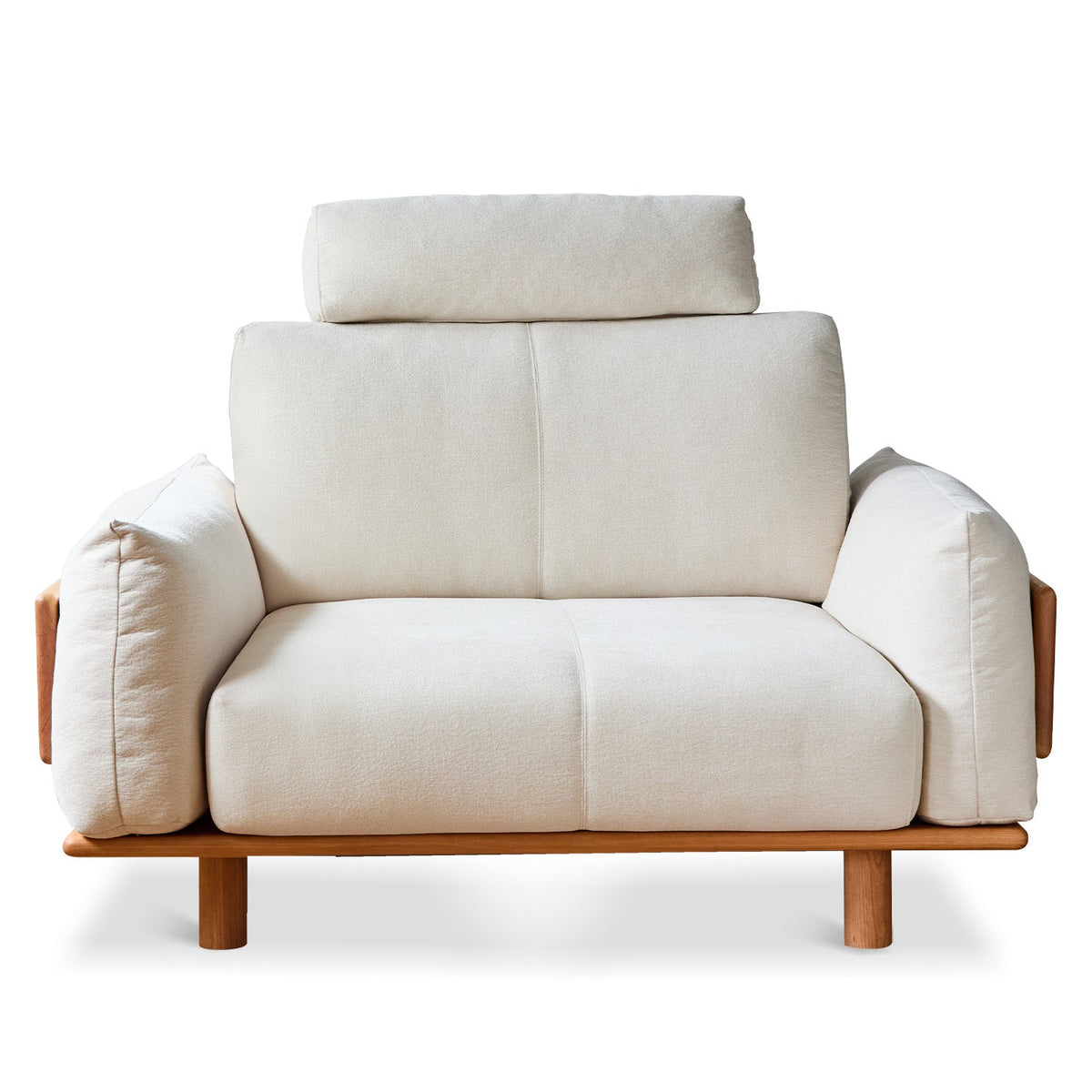 Scandinavian Mixed Weave Fabric 1 Seater Sofa BESSEN