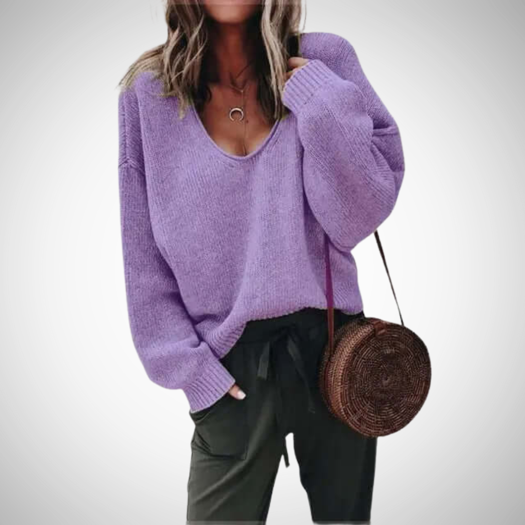 Jessica Loose Knit V-Neck Jumper for Women