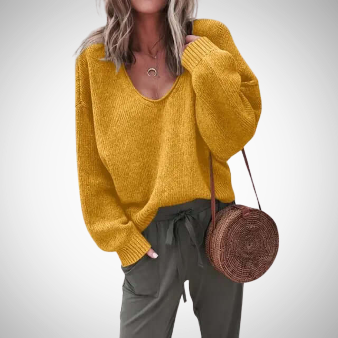 Jessica Loose Knit V-Neck Jumper for Women