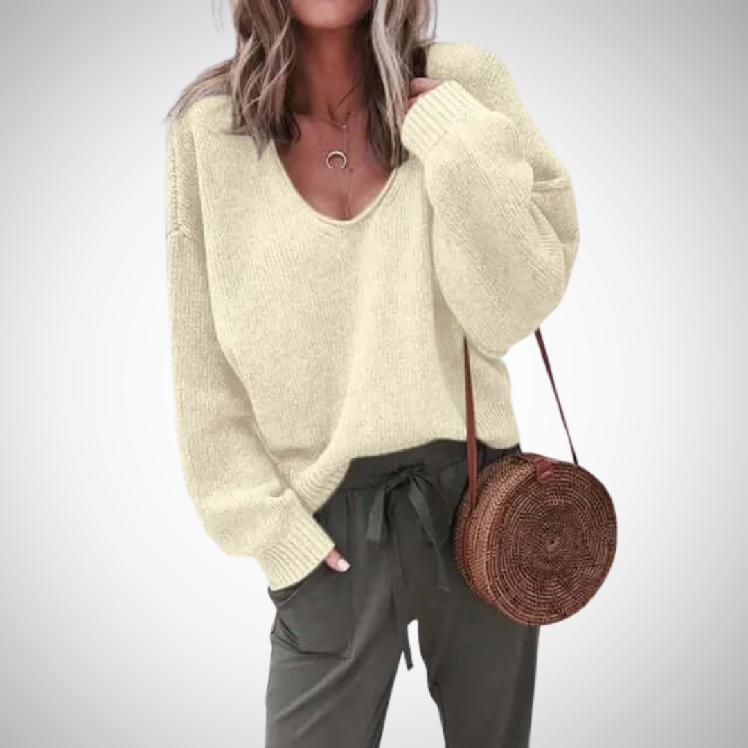 Jessica Loose Knit V-Neck Jumper for Women