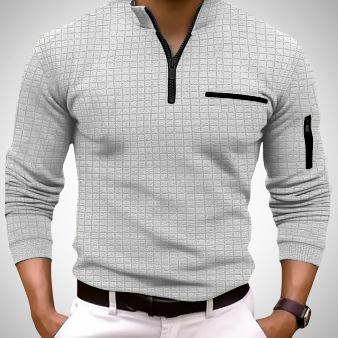 Noel Modern Long-Sleeve Polo Shirt for Men