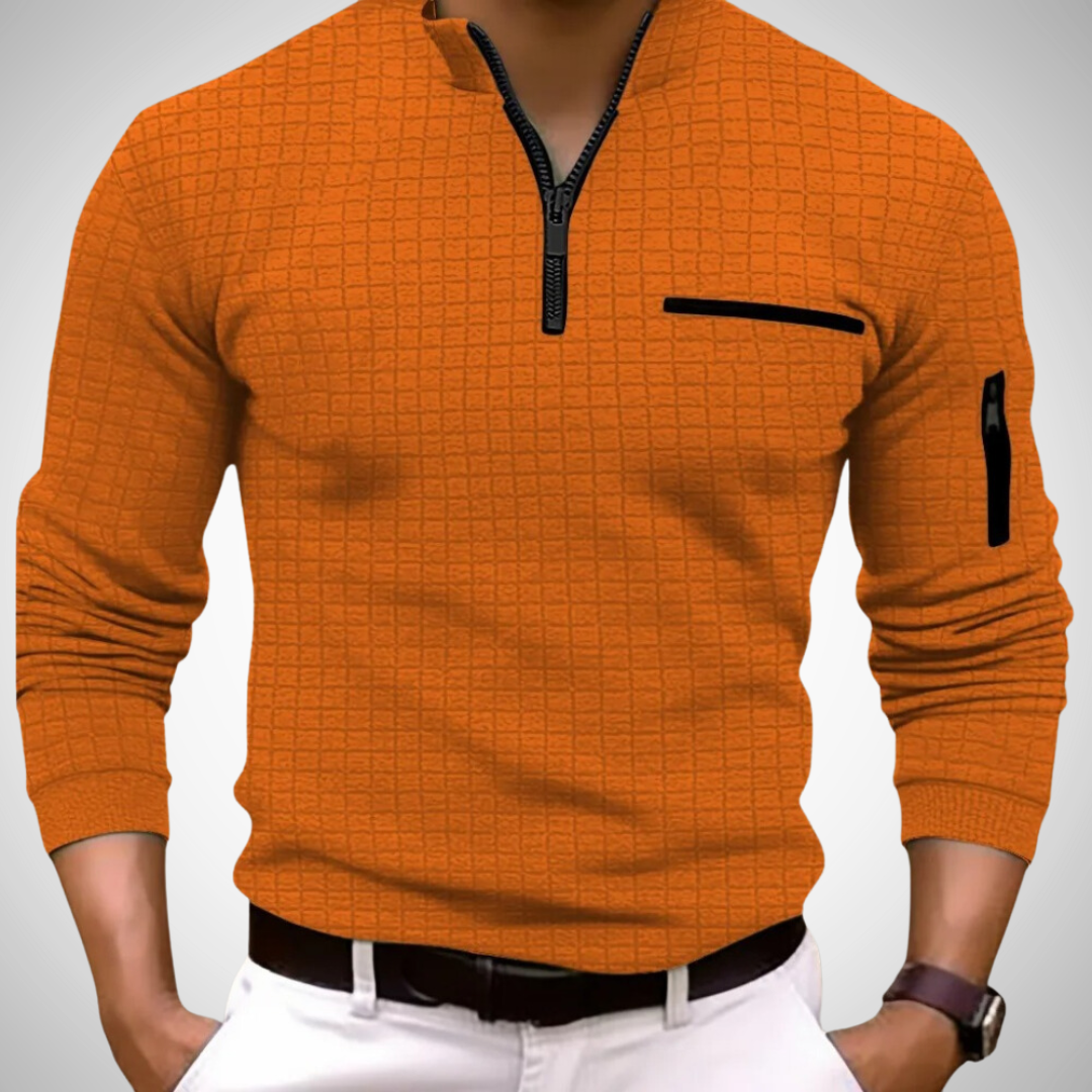 Noel Modern Long-Sleeve Polo Shirt for Men