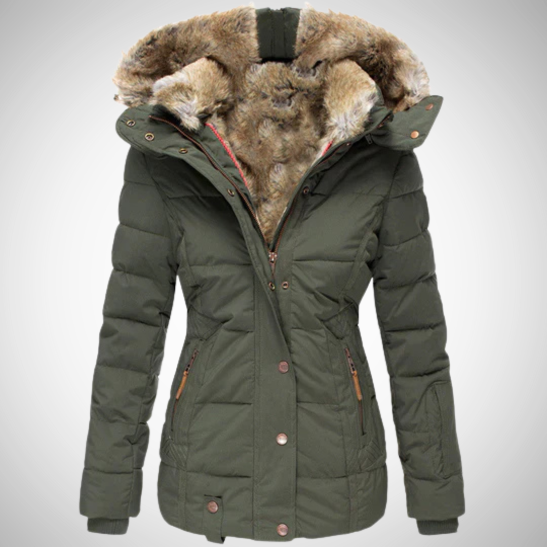 Abegail Elegant Fur Lined Winter Jacket for Women