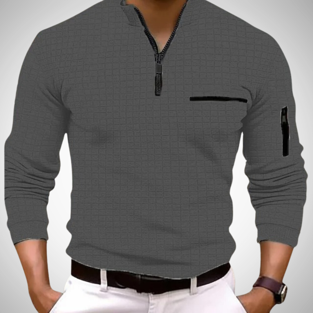 Noel Modern Long-Sleeve Polo Shirt for Men