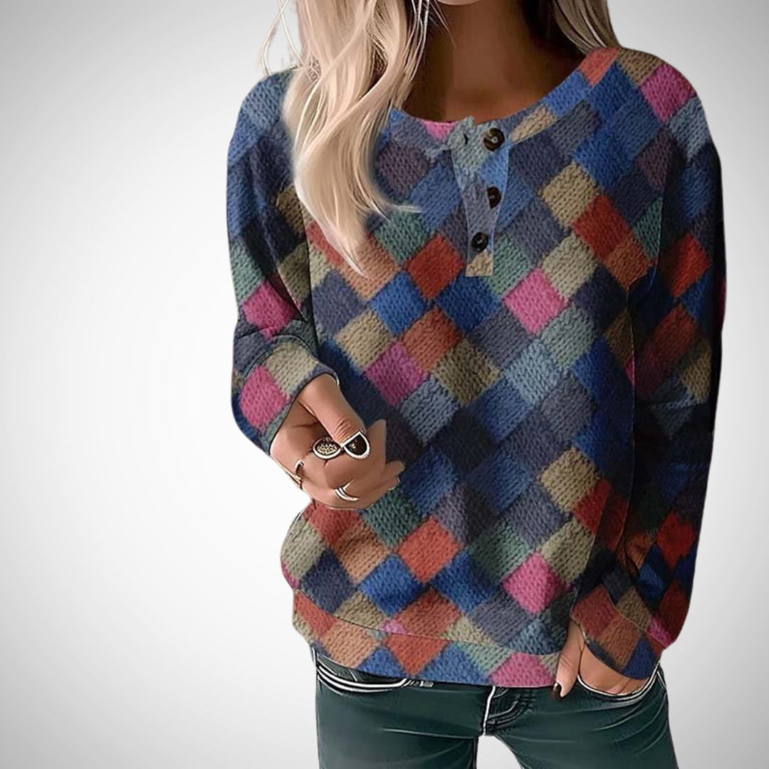 Brianna Button Accent Sweater for Women