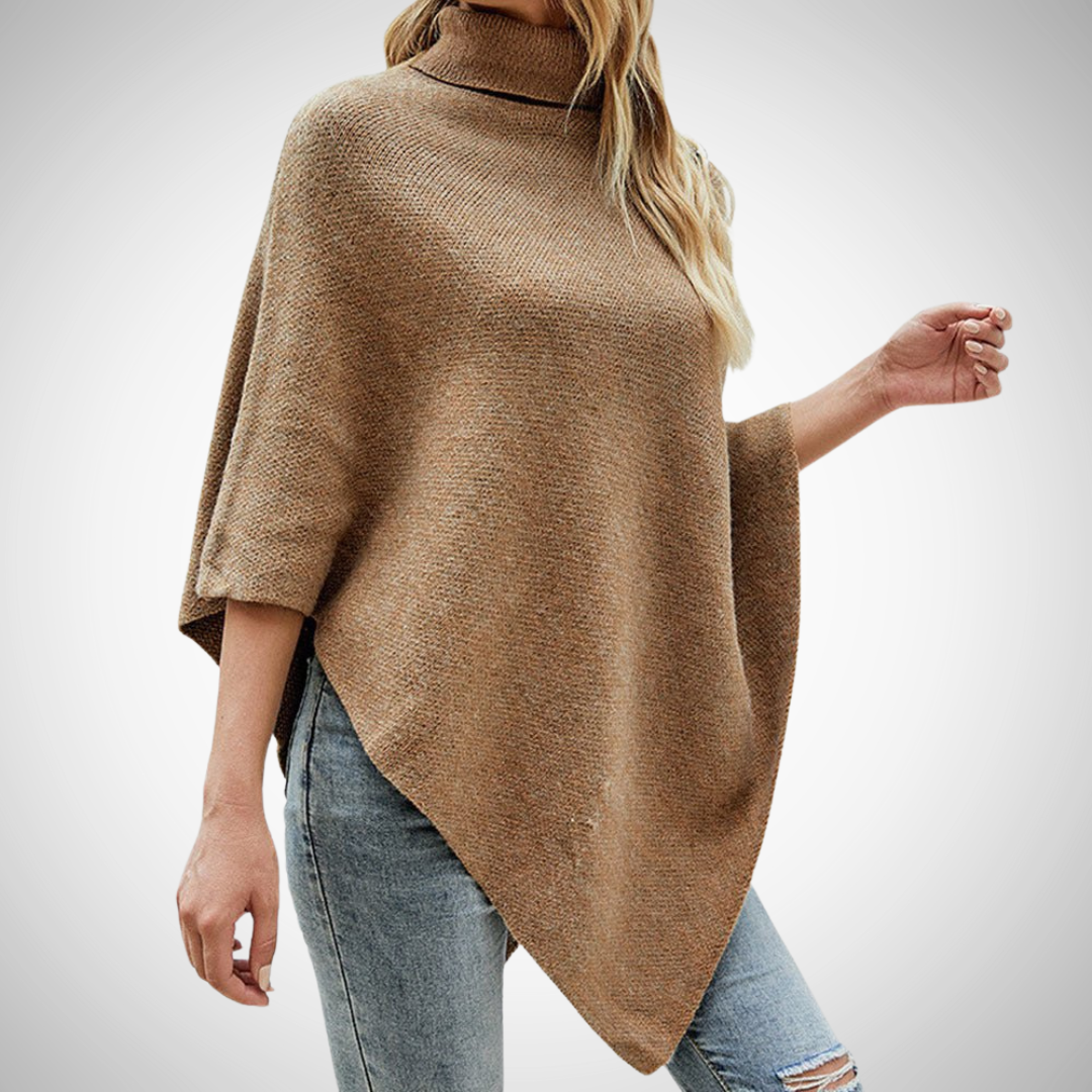 Isabella Button-Detail Knit Poncho for Women