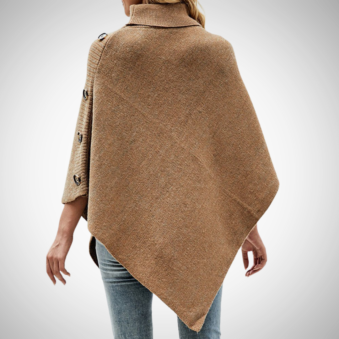 Isabella Button-Detail Knit Poncho for Women