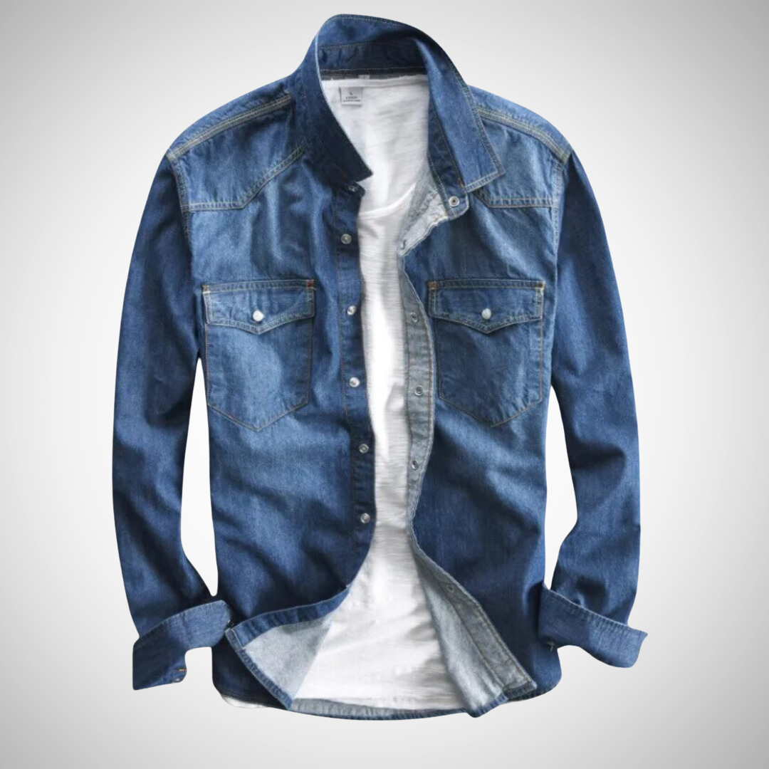 Chemise boutonnée en coton brossé Maximo pour homme