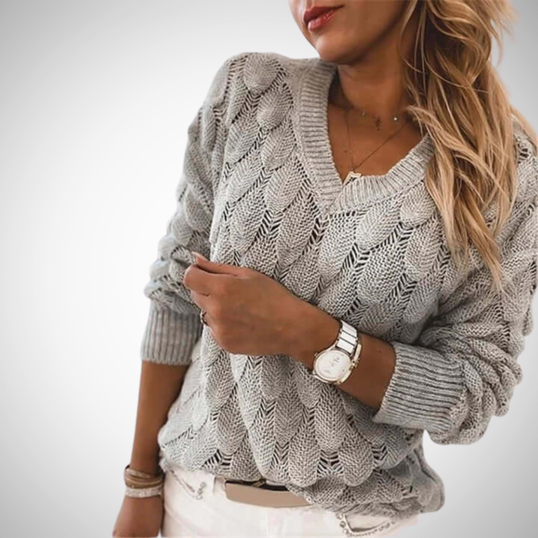 Greta V-Neck Knitted Jumper for Women
