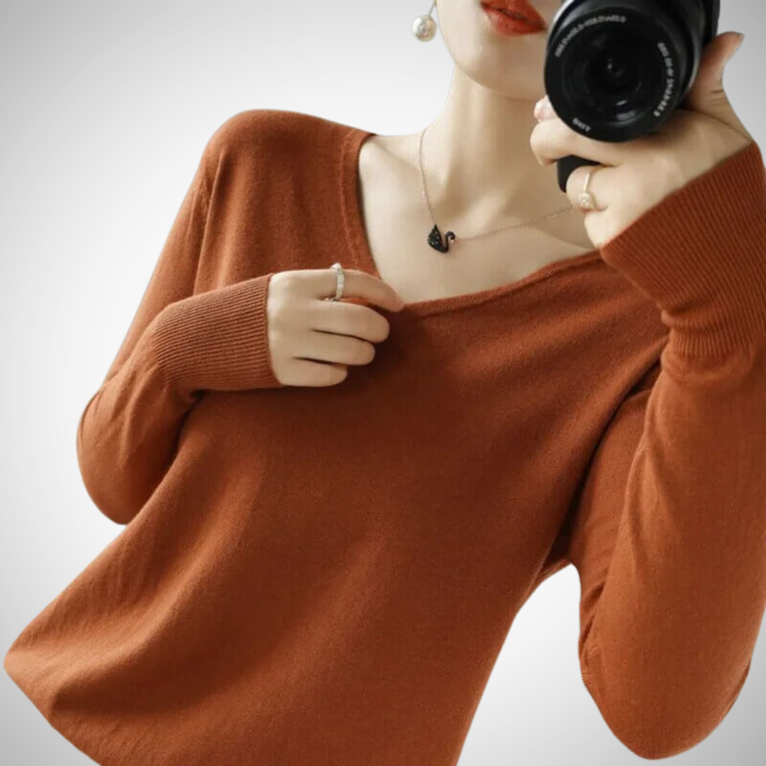 Pull col V Myra pour femme