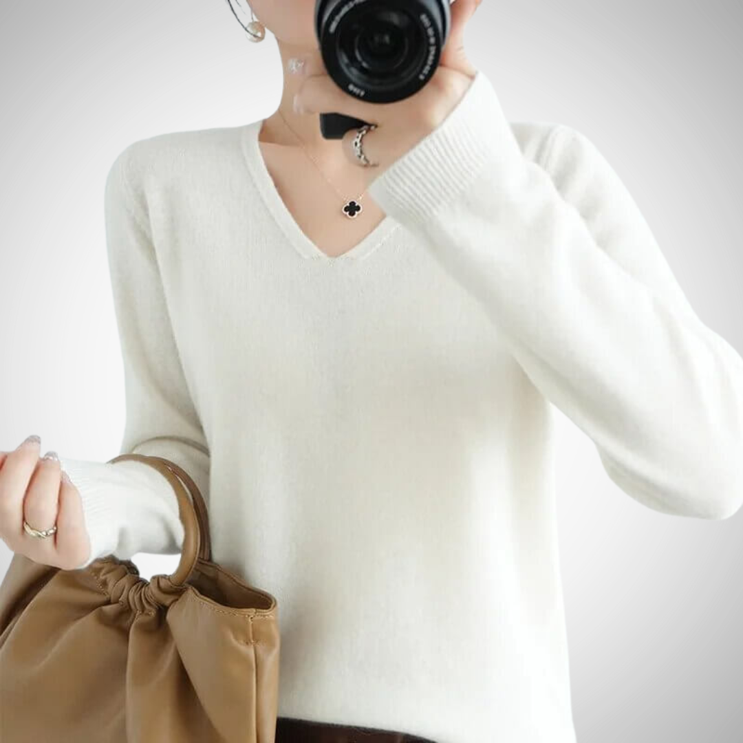 Pull col V Myra pour femme