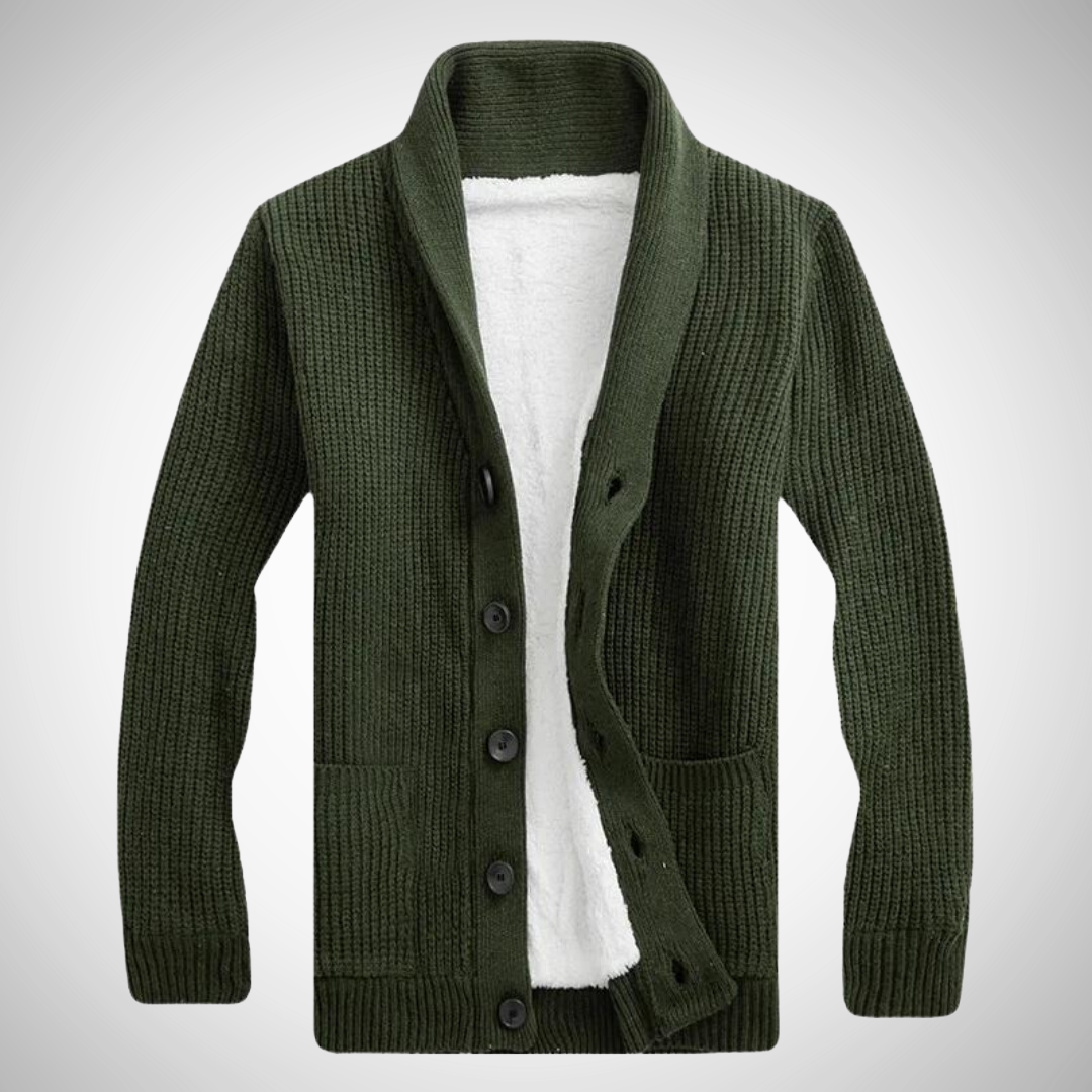 Darius Fleece Shawl Cardigan for Men | Button Up