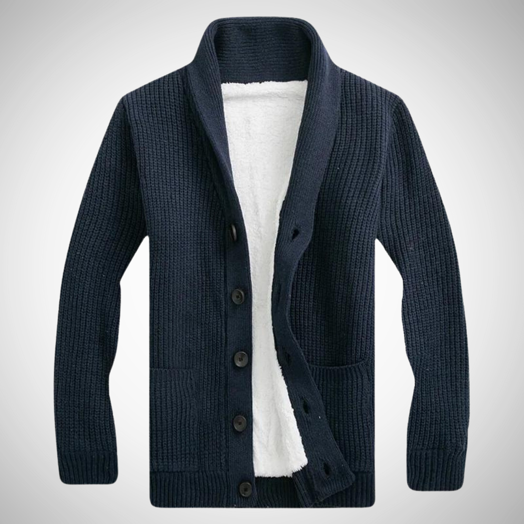 Darius Fleece Shawl Cardigan for Men | Button Up