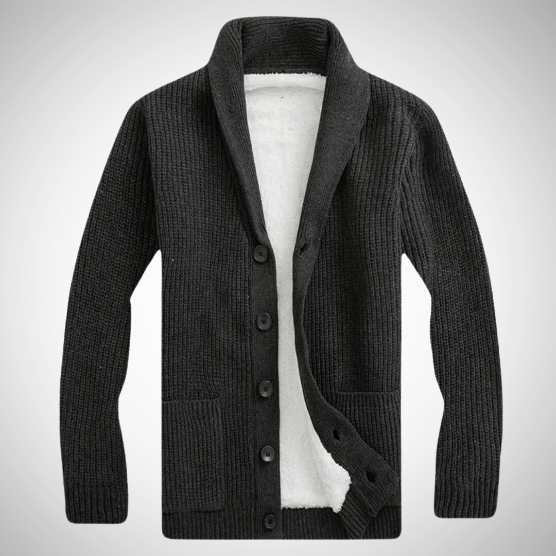 Darius Fleece Shawl Cardigan for Men | Button Up