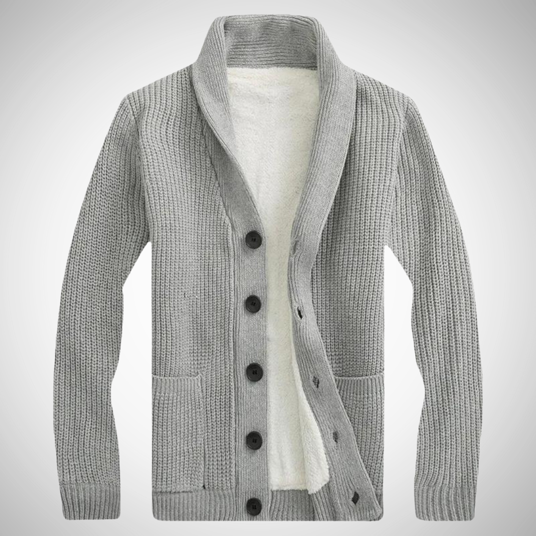 Darius Fleece Shawl Cardigan for Men | Button Up