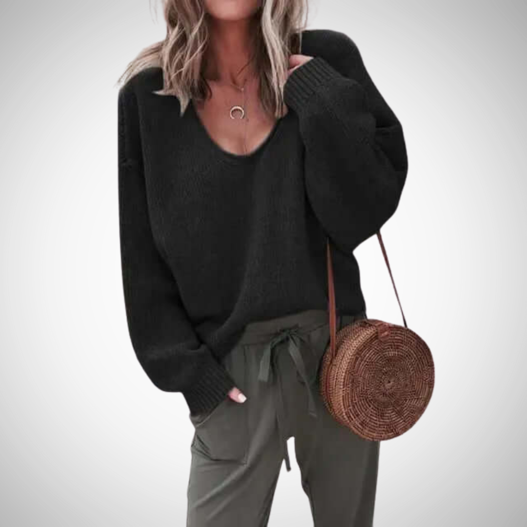 Jessica Loose Knit V-Neck Jumper for Women