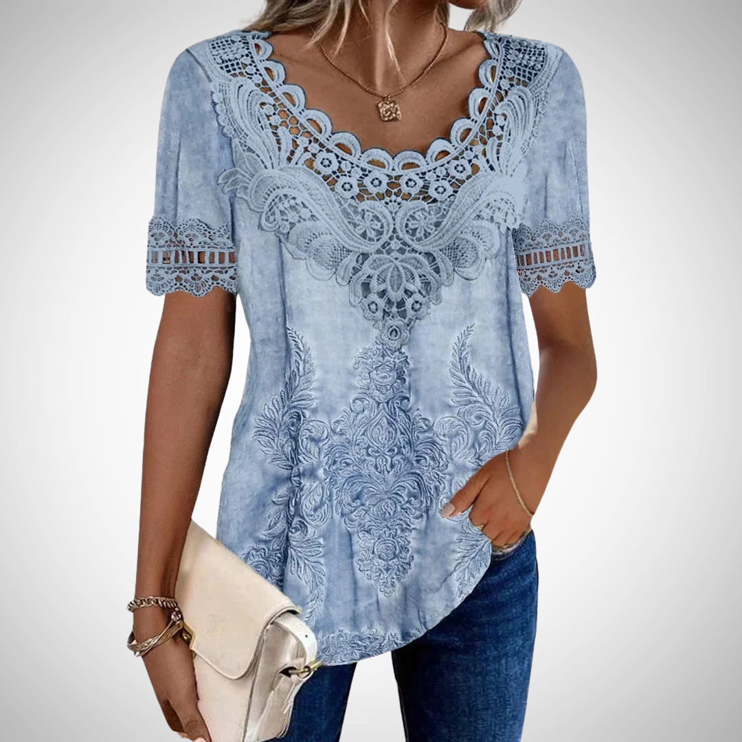 Debora Lace Collar Long Sleeve Blouse for Women
