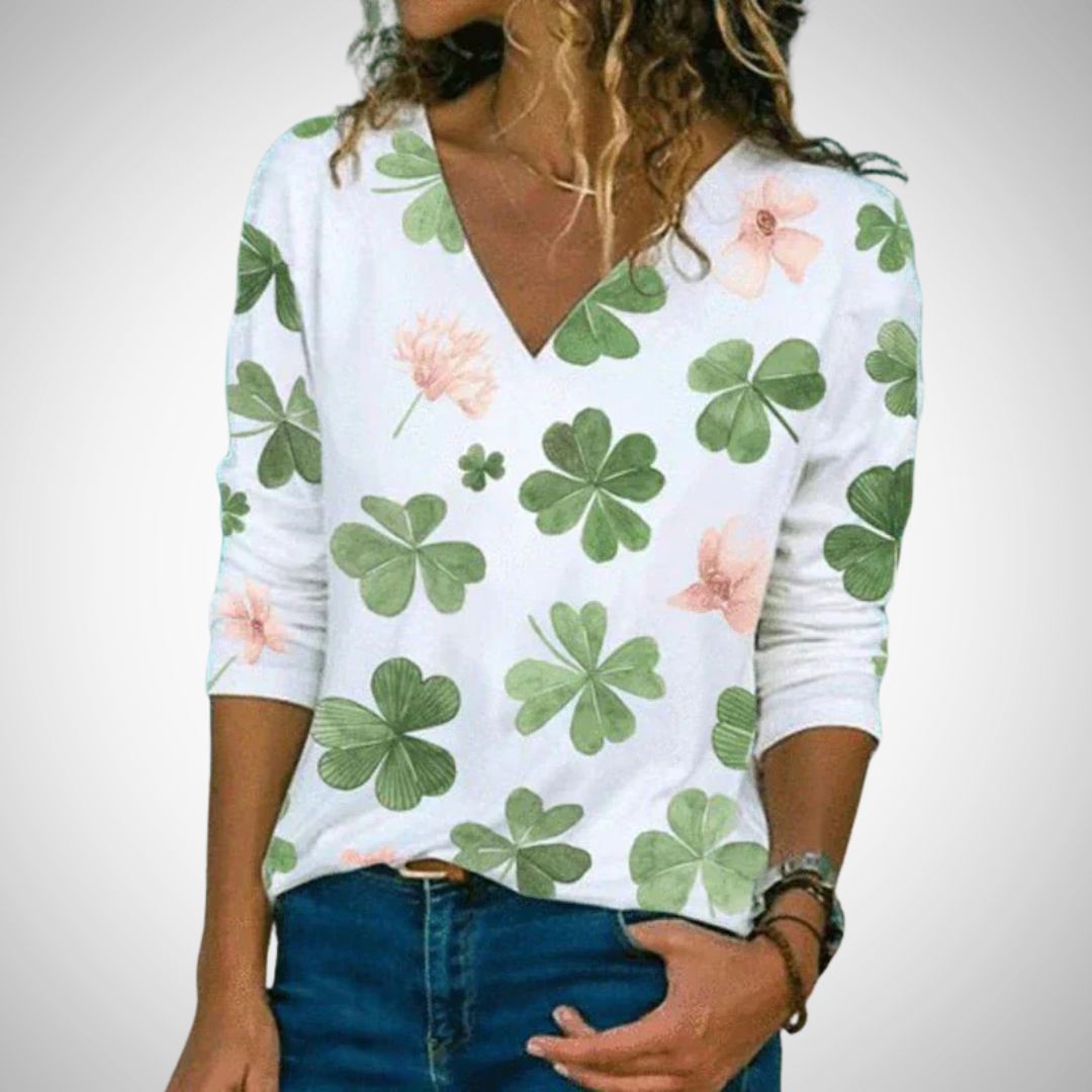 Kerstin Floral V-Neck Blouse for Women