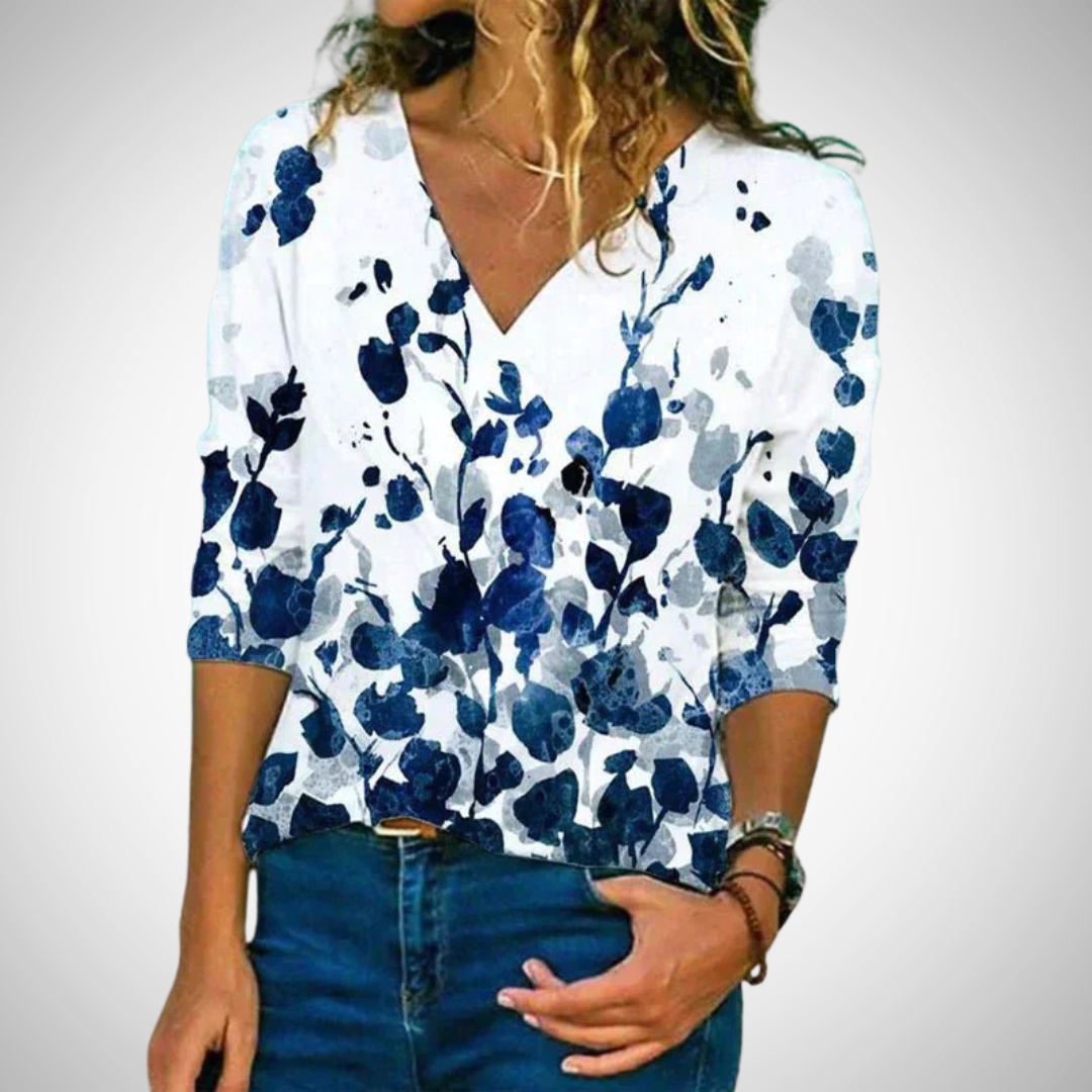 Kerstin Floral V-Neck Blouse for Women