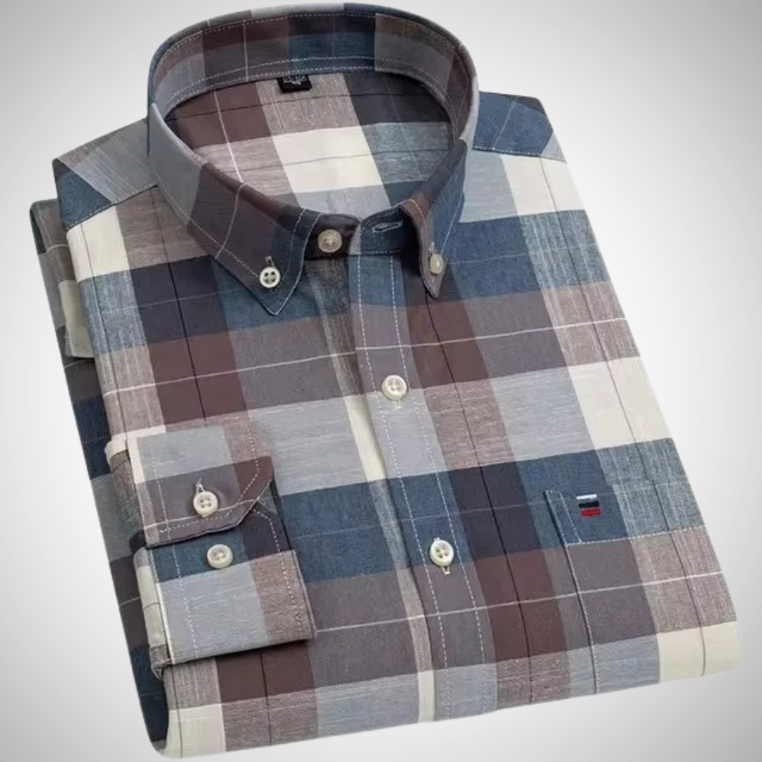 Kurt Checked Long Sleeve Shirt with Chest Pocket | Ideal for All Seasons for Men