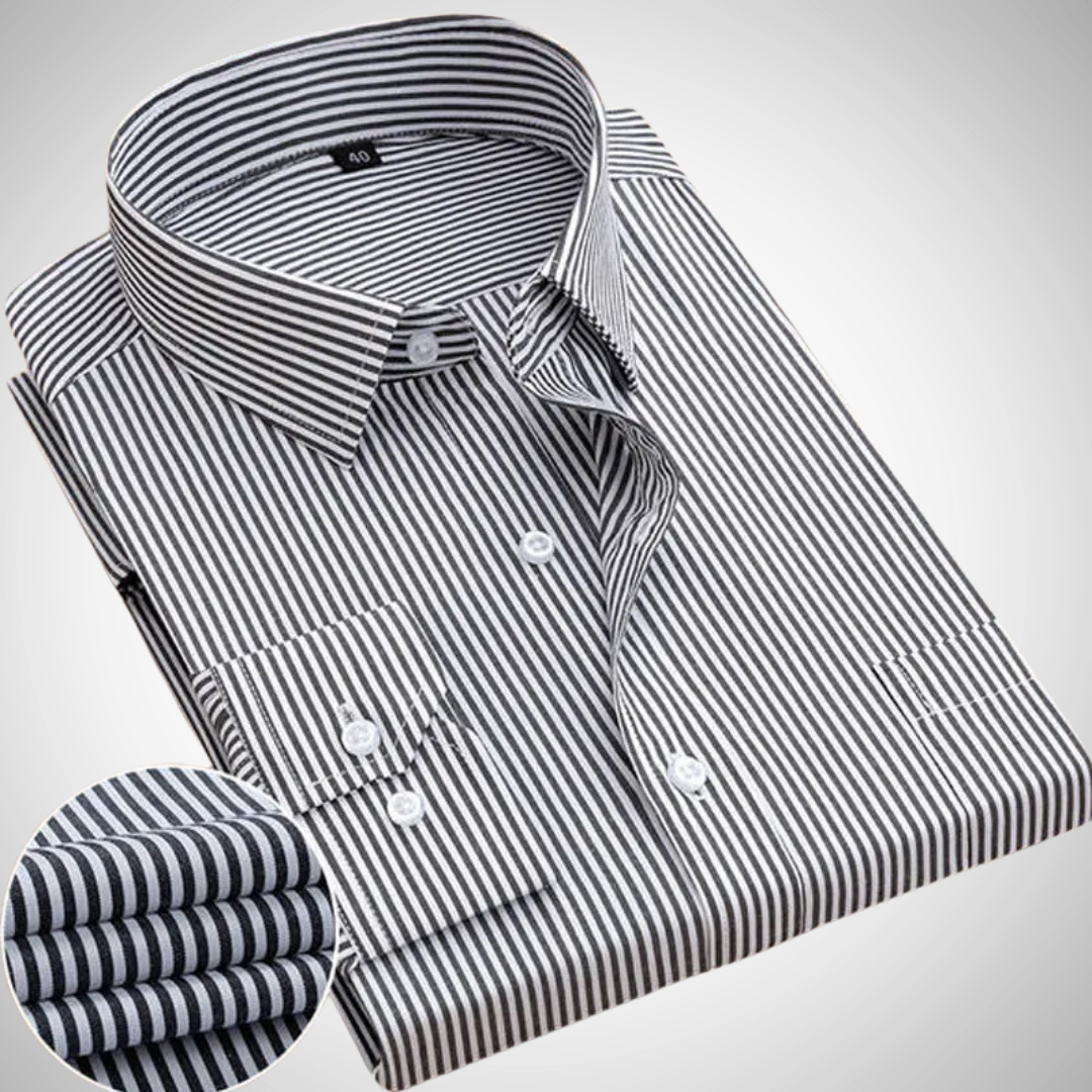 Ion Classic Striped Long Sleeve Shirt with Buttons | Ideal for All Seasons for Men