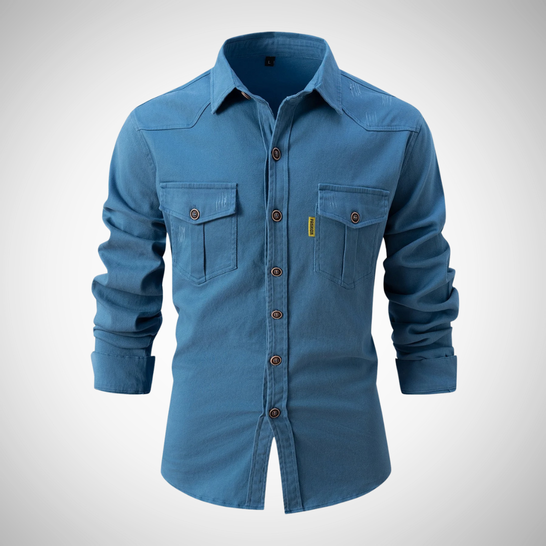 Nash Casual Long Sleeves Shirt with Chest Pockets and Button Closure | Perfect for Casual Days for Men